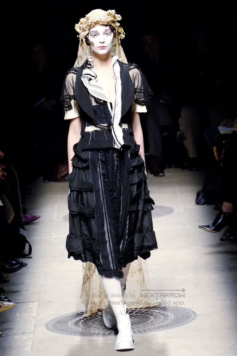 Comme des Garcons Comme Des Garcons size M Ghost Bride Black Half Skirt Size 23" - 4 Thumbnail