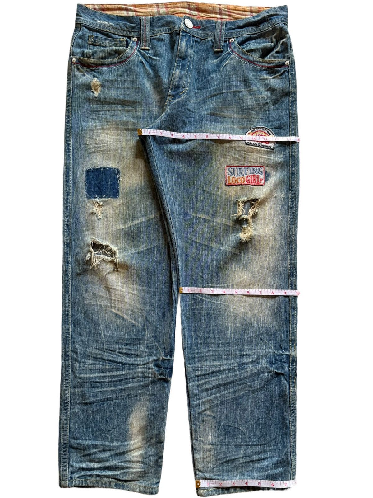 Japanese Brand Vintage Japanese Brand Faded Wash Surf Up Spell Out Jeans Size 38" / US 16 / IT 52 - 15 Thumbnail