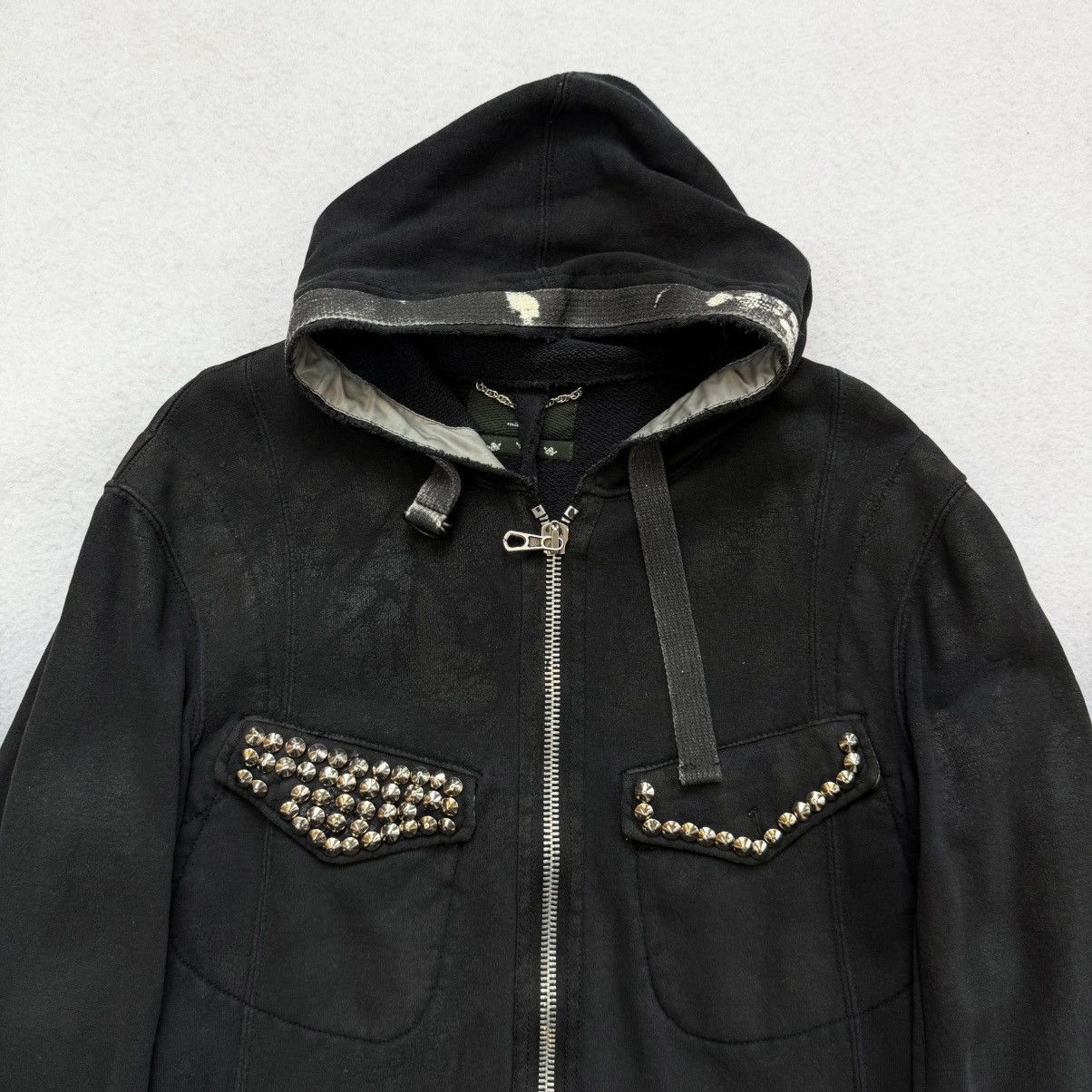 Other 2000s maktig (by Maktig Rafinato) Waxed Studded Zip Hoodie Size US M / EU 48-50 / 2 - 3 Thumbnail