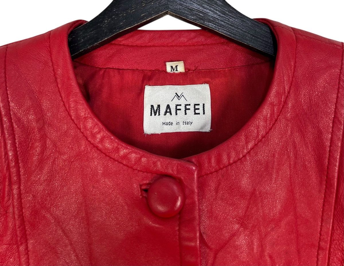 Vintage Vintage Maffei Italy Red Leather Jacket Size M / US 6-8 / IT 42-44 - 7 Thumbnail