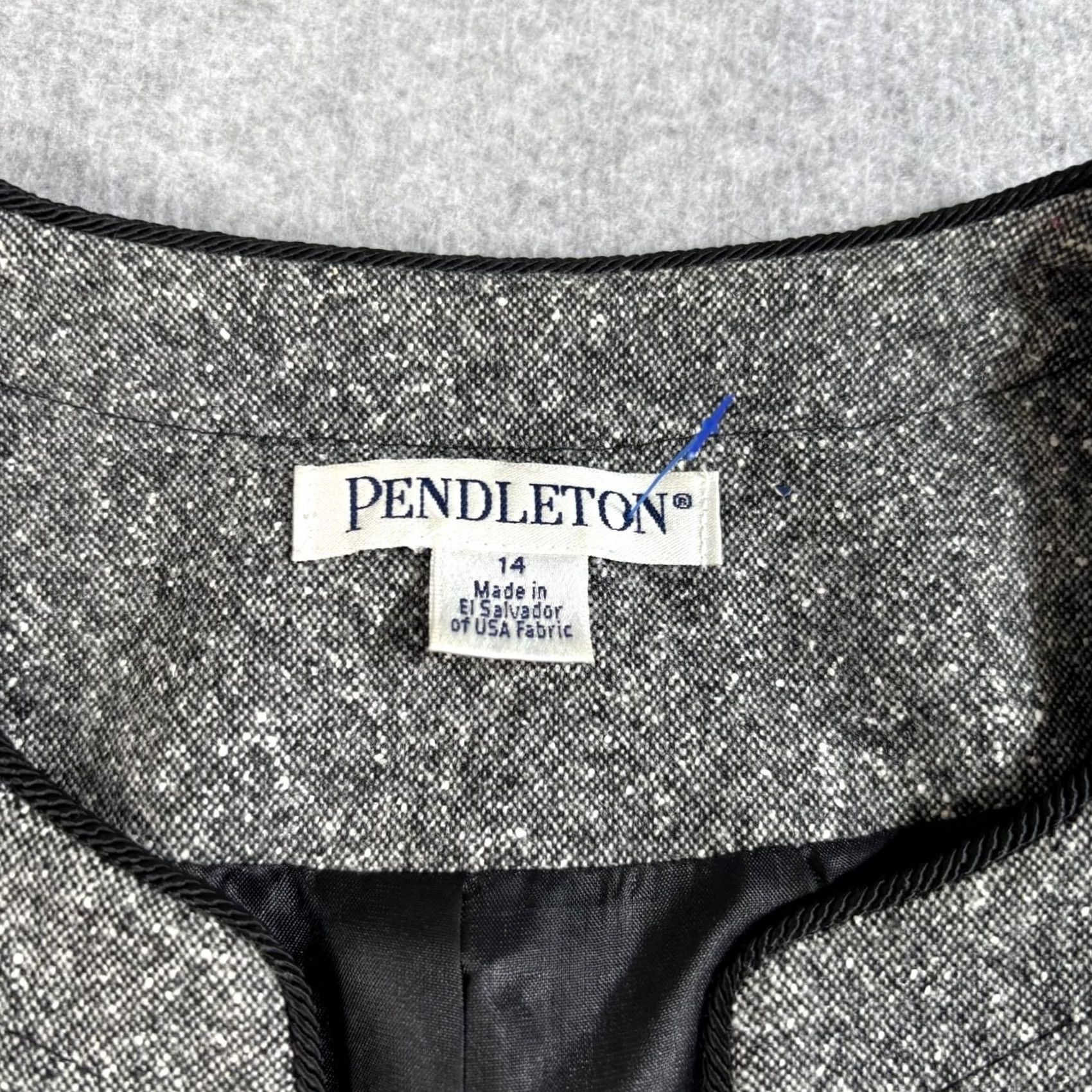 Pendleton Pendleton Jacket Womens 14 Gray Flecked Wool Silk Blend Lined Button Up Heritage Jacket/Coat Size XL / US 12-14 / IT 48-50 - 3 Thumbnail