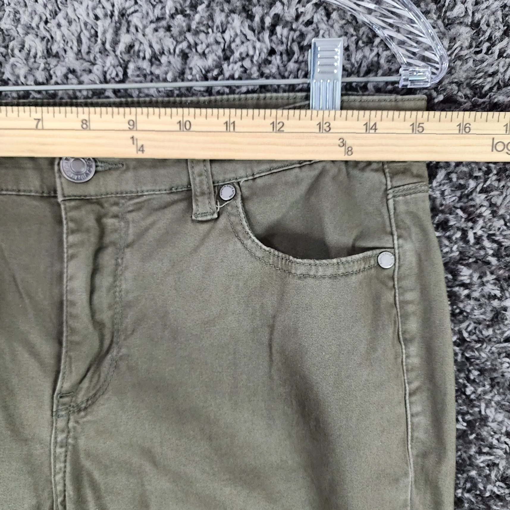 Buffalo David Bitton BUFFALO DAVID BITTON Womens Green Mid Rise Stretch Skinny Pants Size 30 Regular Waist 30in Inseam 26in Ankle Womens Size 30" / US 8 / IT 44 - 4 Thumbnail