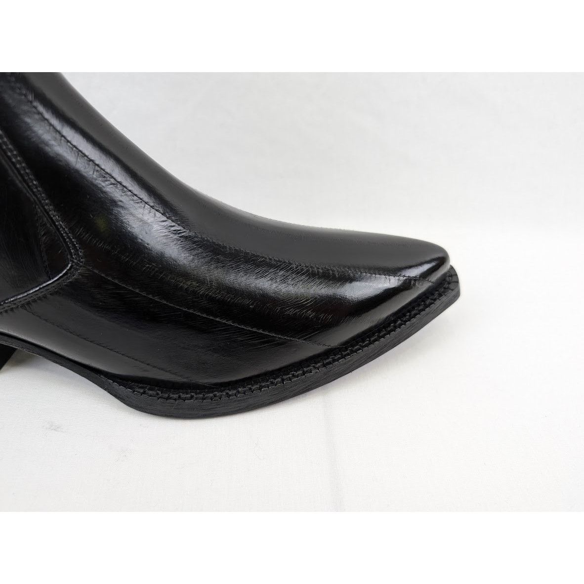 Saint Laurent Paris o1rshd1 Eel Anguilla Leather Lukas Boots in Black Size US 9 / EU 42 - 3 Thumbnail