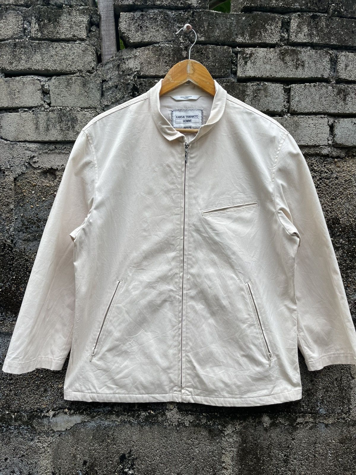 Kansai Yamamoto × Vintage Kansai Yamamoto Homme Beige Jacket - Tag Size L, Fits M Size US M / EU 48-50 / 2 - 1 Thumbnail