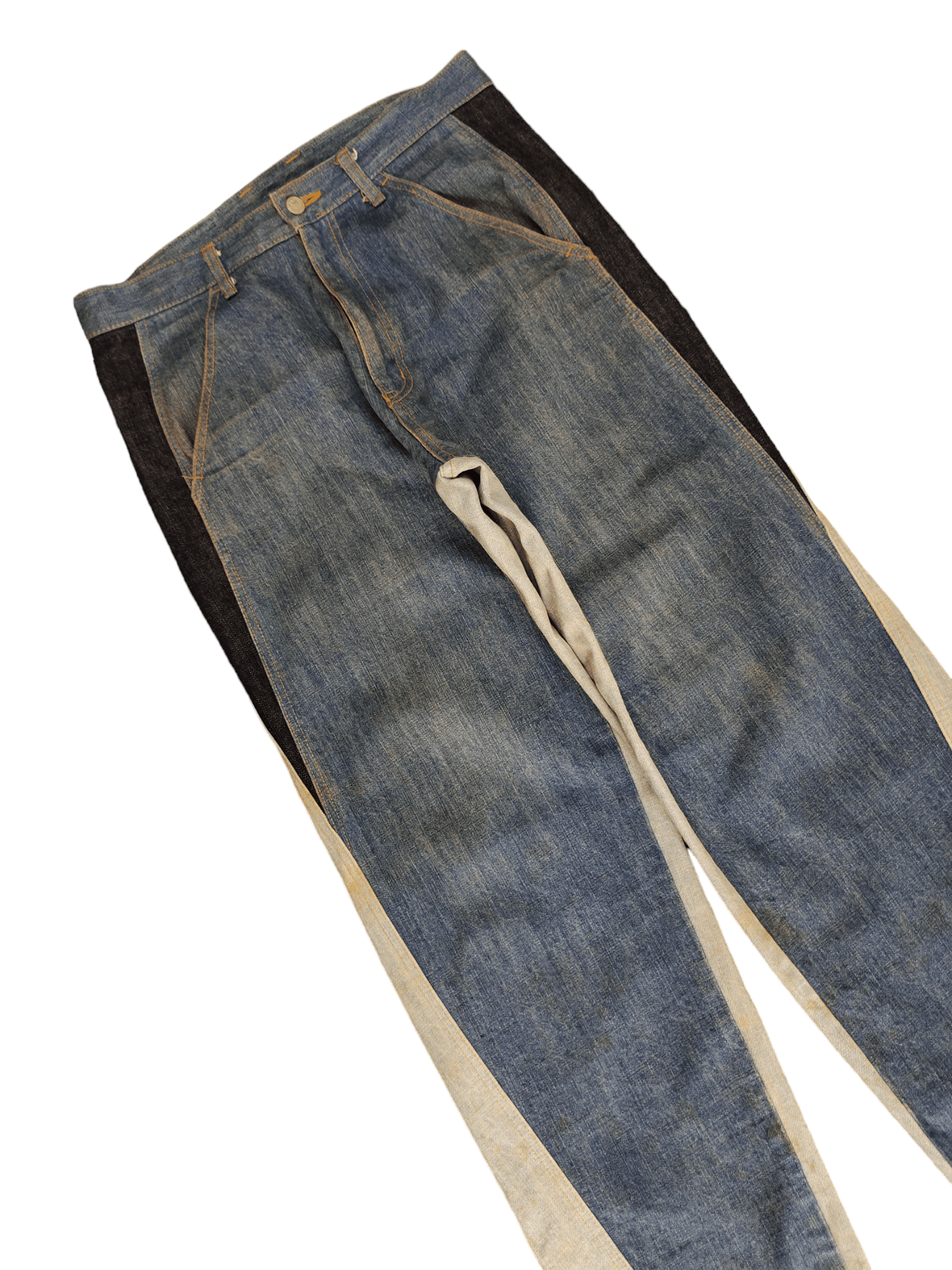 Comme des Garcons × Undercover Baggy Jean Mackdaddy Japan Tri Color Wide Leg Denim Y2k Jnco Size US 32 / EU 48 - 6 Thumbnail
