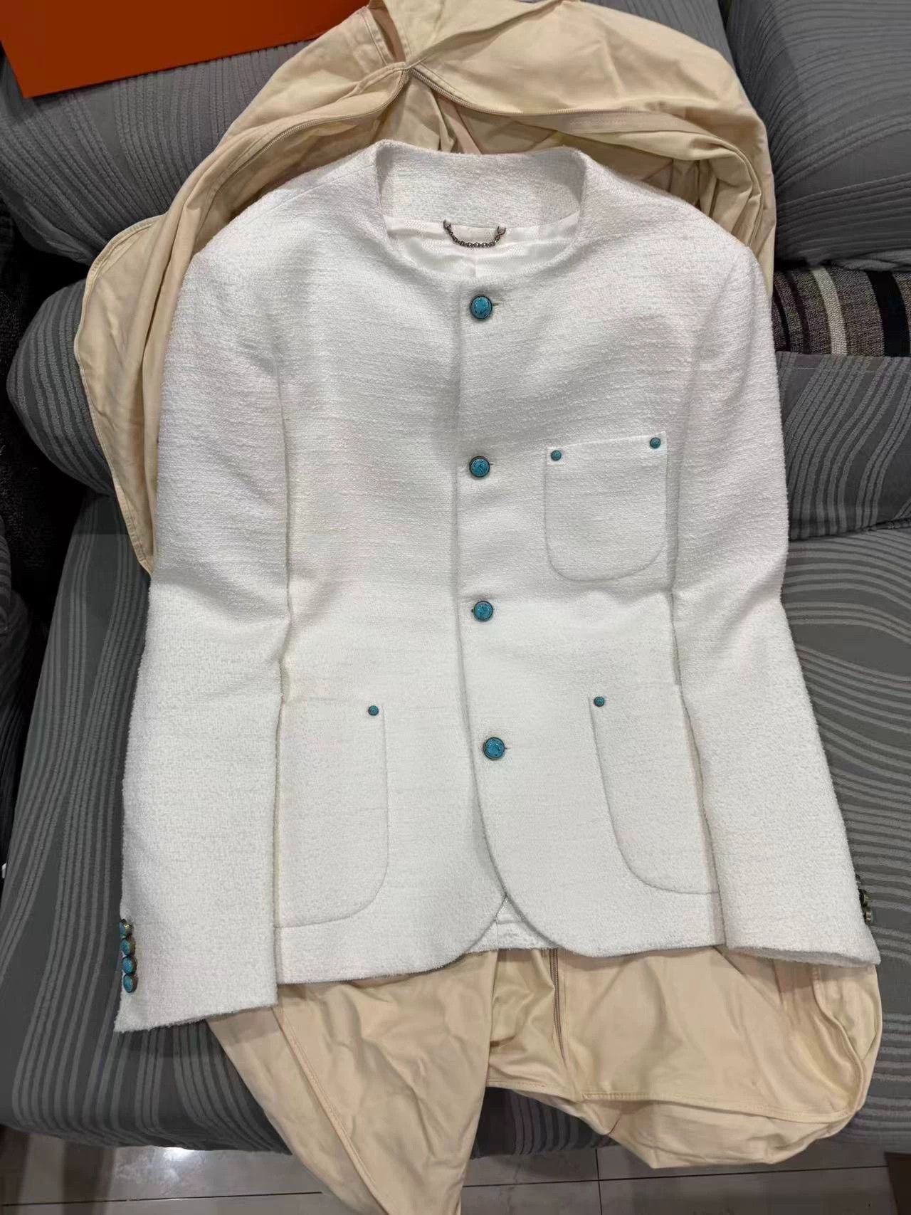 Louis Vuitton White Button-Front Light Jacket with Pockets Size US M / EU 48-50 / 2 - 1 Thumbnail
