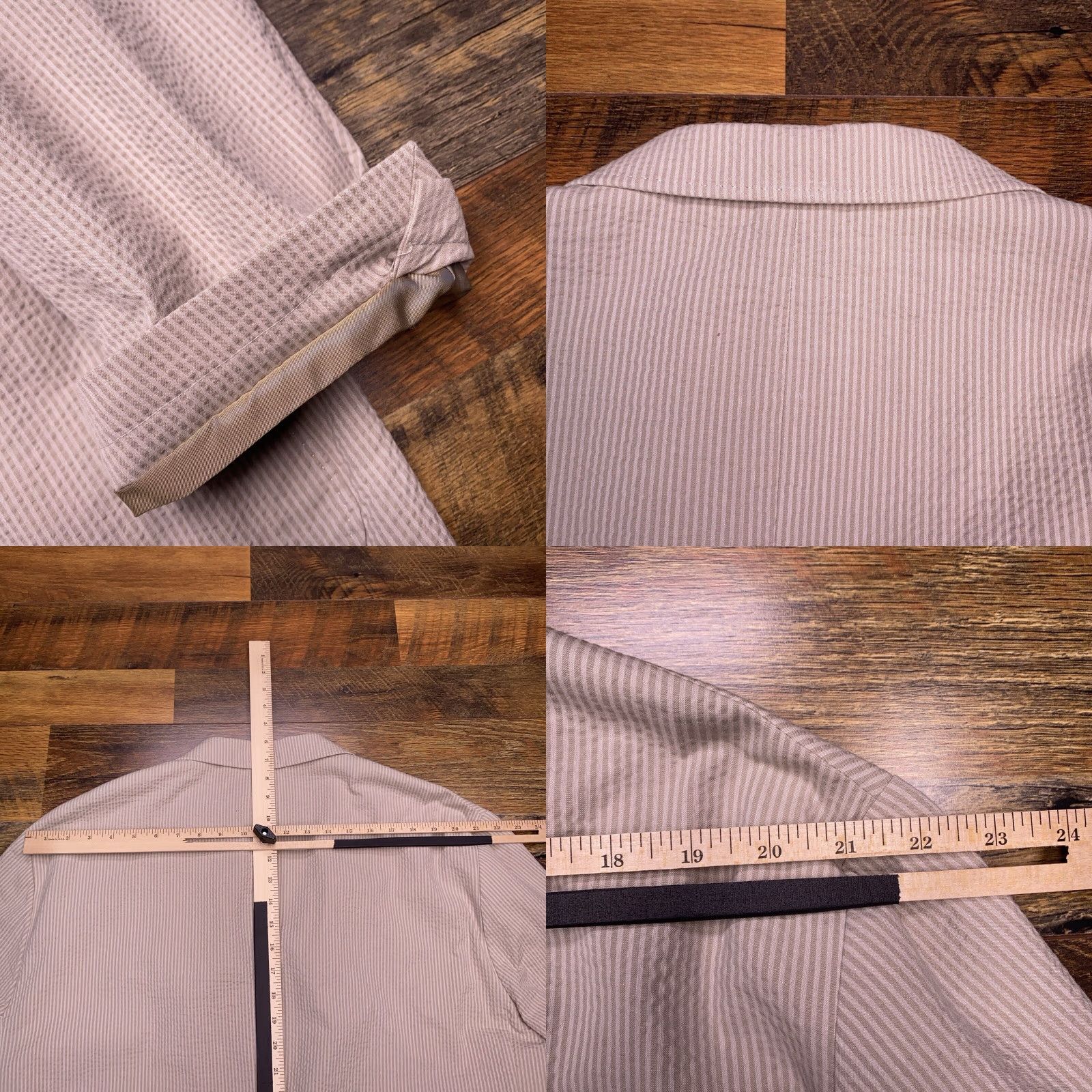 Joseph Abboud Joseph Abboud Sport Coat 3X Tan Striped Seersucker Blazer New Mens Size 48R - 8 Thumbnail