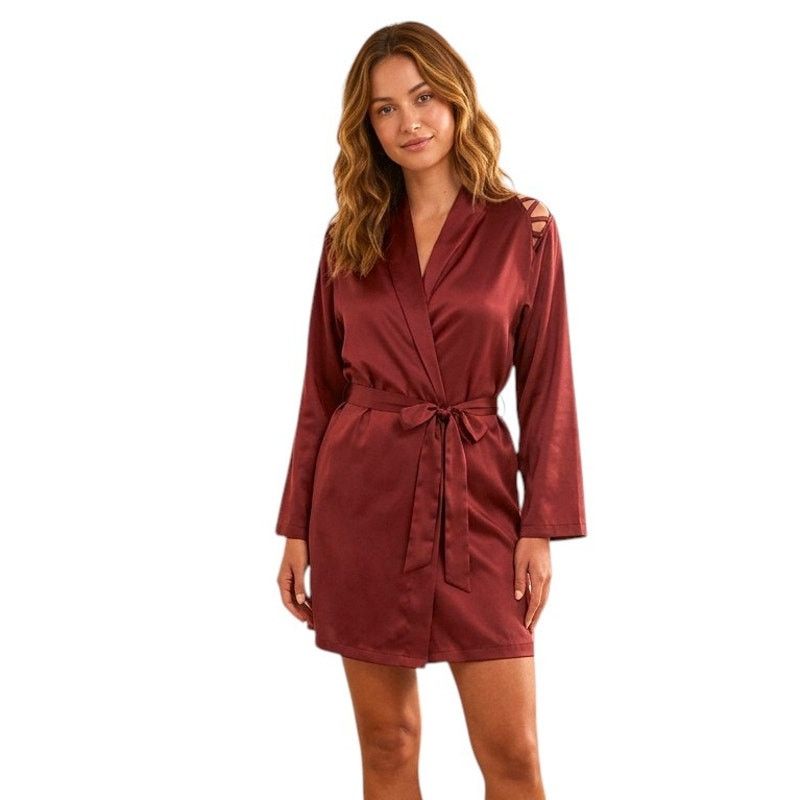 Other Frederick's of Hollywood Soft Satin Robe, M Size ONE SIZE - 4 Thumbnail