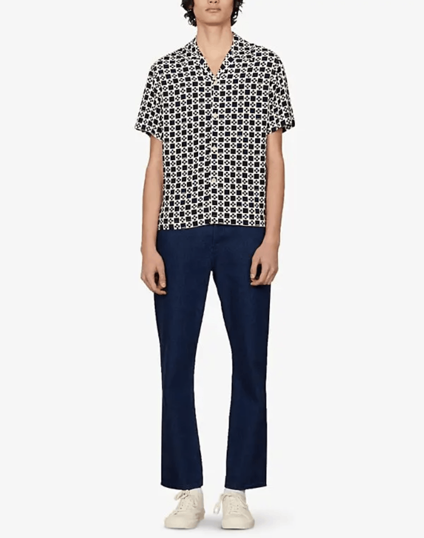 Sandro Cross graphic-print loose-fit woven shirt Size US S / EU 44-46 / 1 - 2 Thumbnail