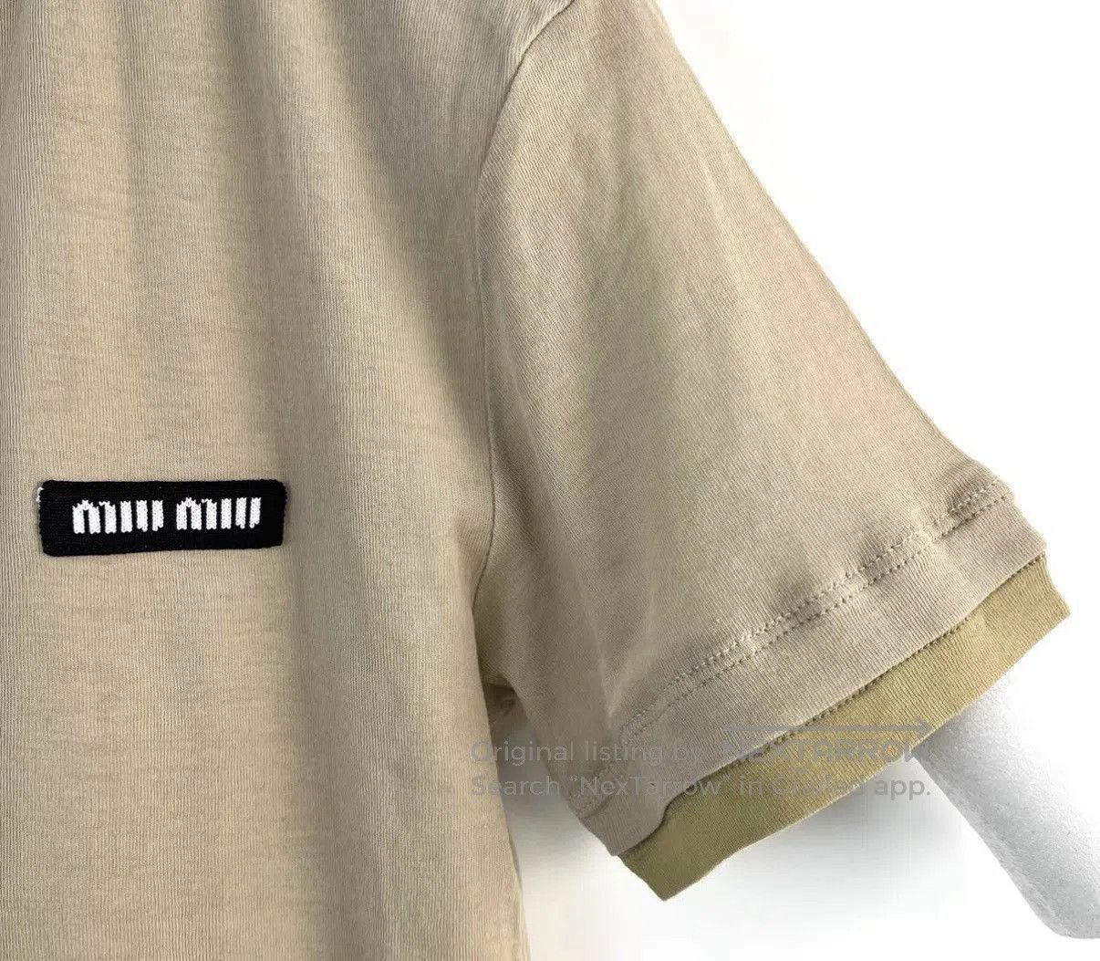 Miu Miu Beige Short-Sleeve Layered T-Shirt XS. Size US XS / EU 42 / 0 - 5 Thumbnail