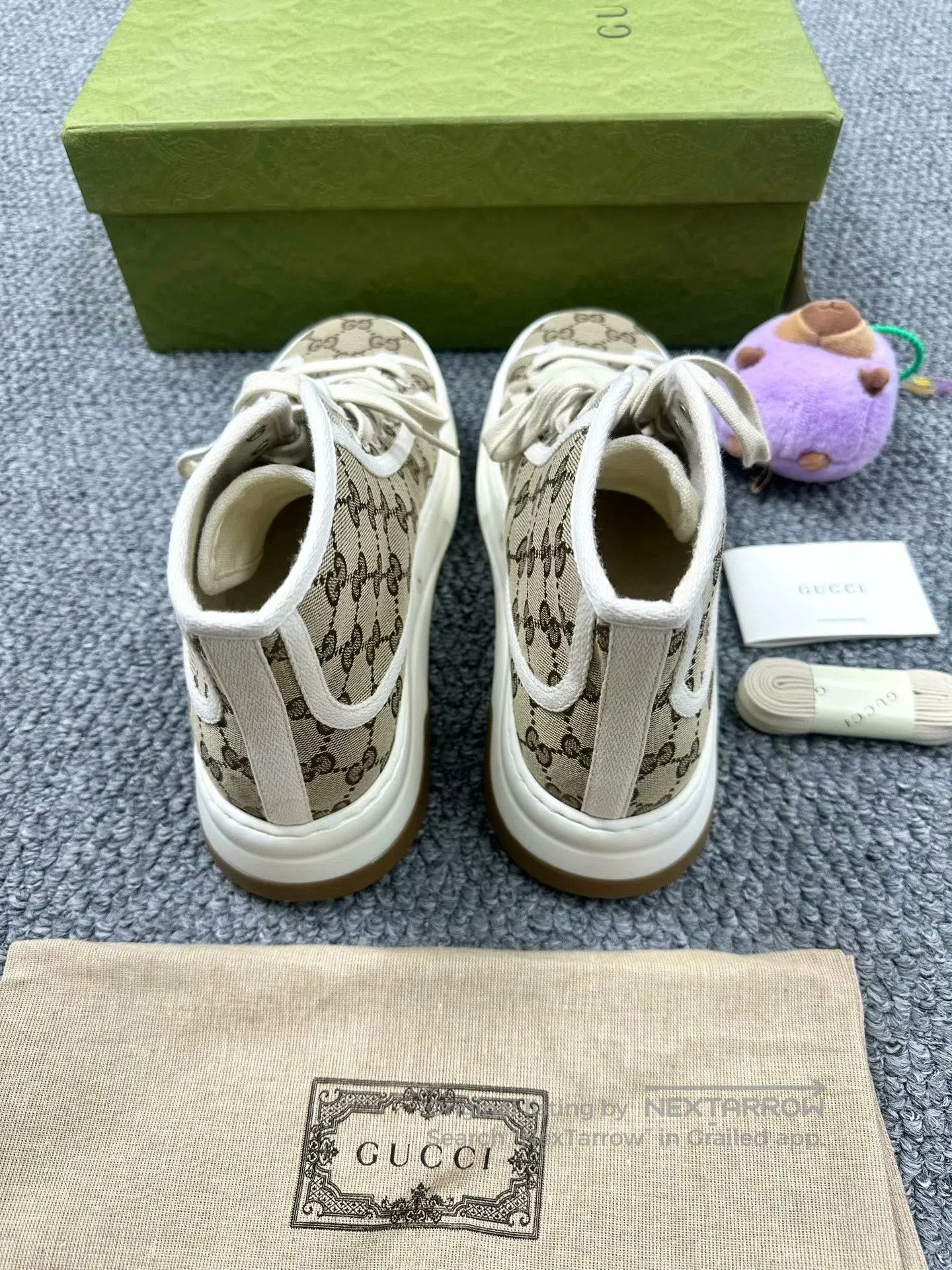 Gucci Guicci Brown Monogrammed Thick Sole High-Top Sports Shoes| Size US 9 / EU 42 - 5 Thumbnail