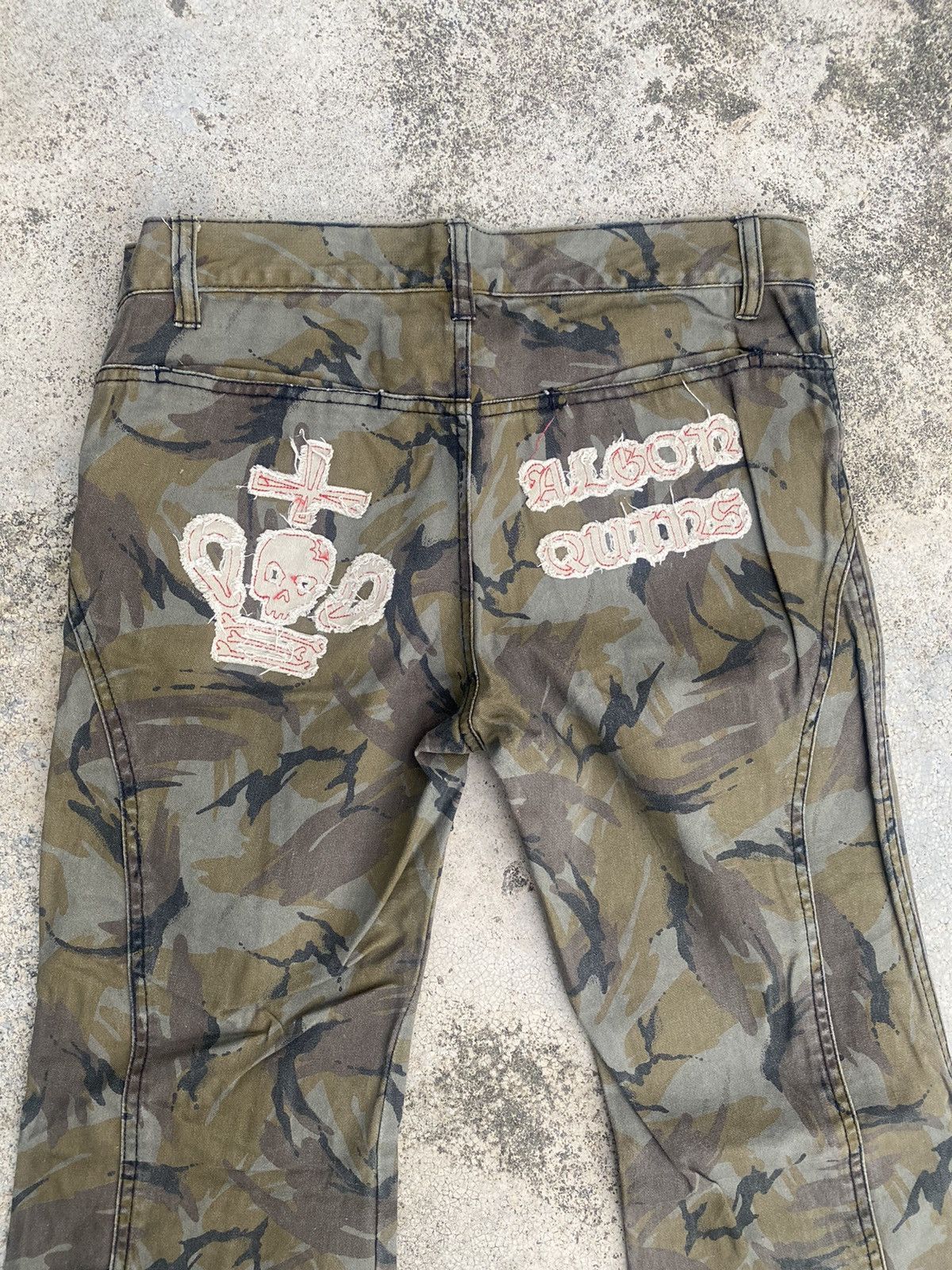 Japanese Brand Flare Jeans Algonquins Camo Zipper Bootcut Size US 31 - 23 Thumbnail