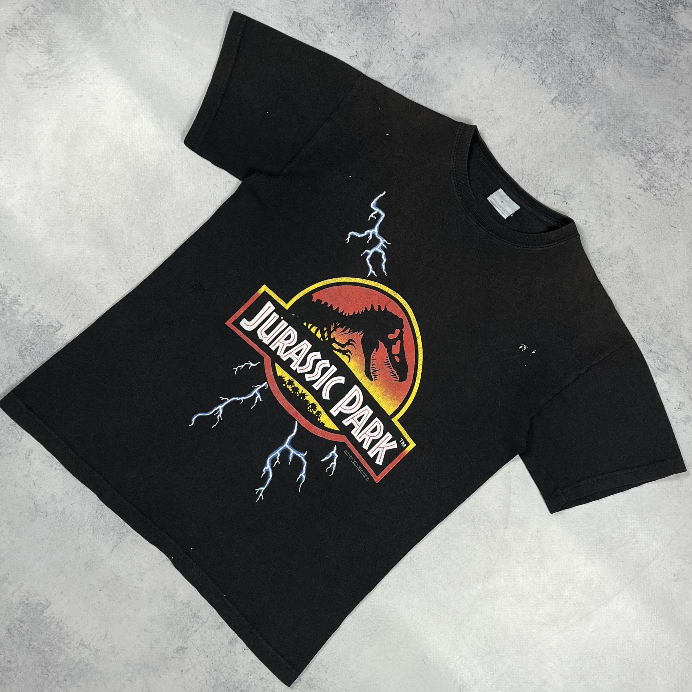 Vintage Jurassic Park Steven Spielberg Big Logo T Shirt 1992