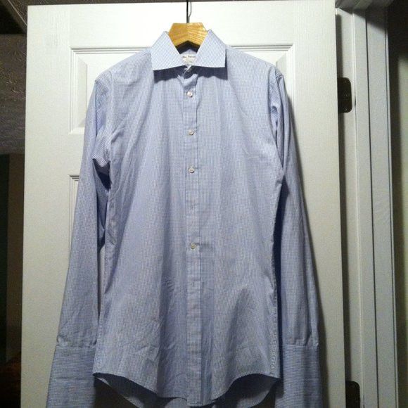 T.M. Lewin T.M LEWIN MEN'S LILAC COTTON DRESS SHIRT SIZE: 16-41 Size US L / EU 52-54 / 3 - 7 Thumbnail