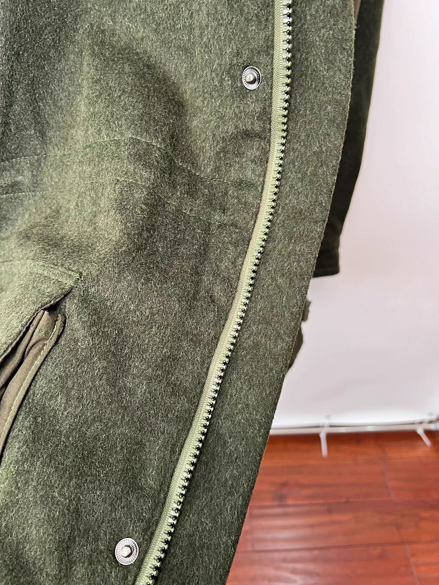 Vintage Vintage Dark Green High Collar Removable Wool Coat Size US S / EU 44-46 / 1 - 9 Thumbnail