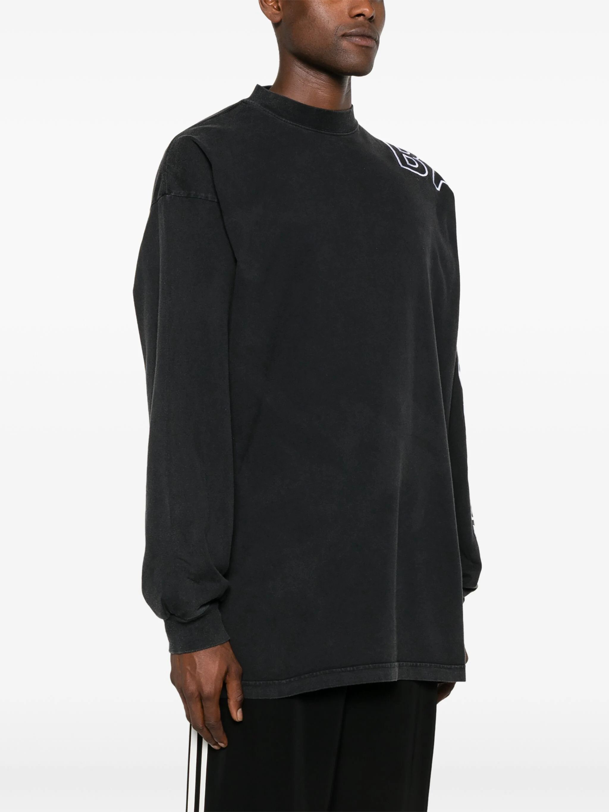 Balenciaga o1la1rc1a0824 Large Fit Long Sleeve T-Shirt Oversized Black Size US S / EU 44-46 / 1 - 6 Thumbnail
