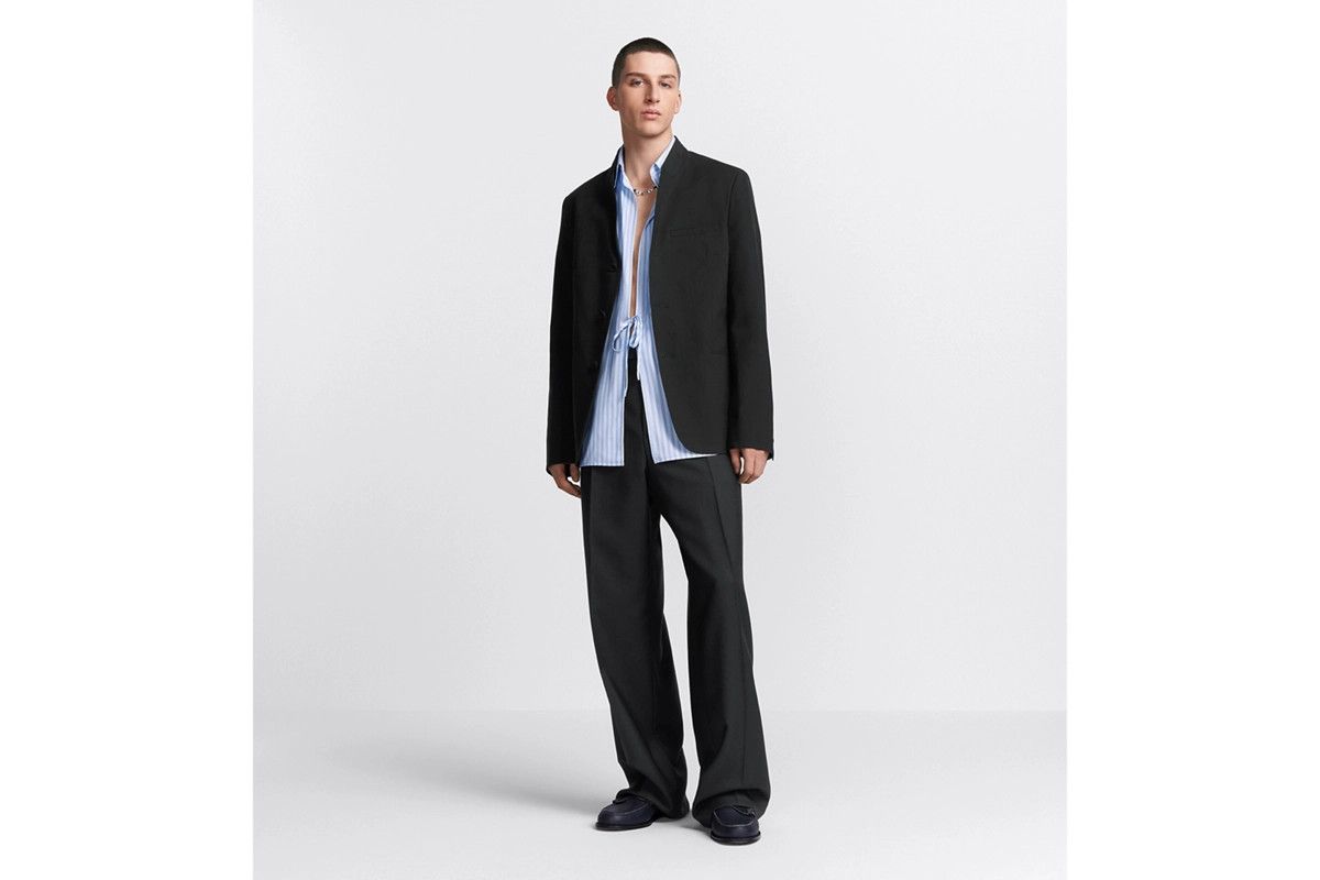 Dior o1bcso1str0226 Tailored Wide-Leg Pants in Black Size US 36 / EU 52 - 4 Thumbnail