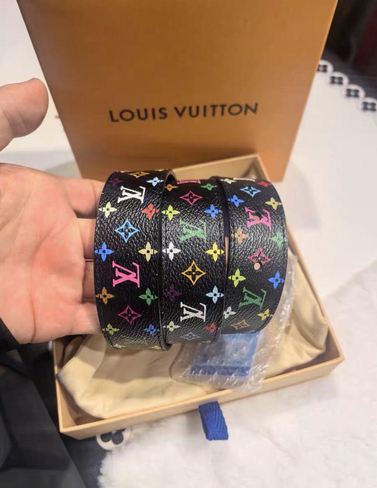 Louis Vuitton Louis Vuitton black monogram multicolour belt J38 Size ONE SIZE - 4 Thumbnail
