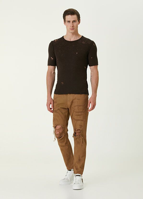 Dolce & Gabbana o1y0125 Logo Print Jeans in Brown Size US 32 / EU 48 - 1 Thumbnail