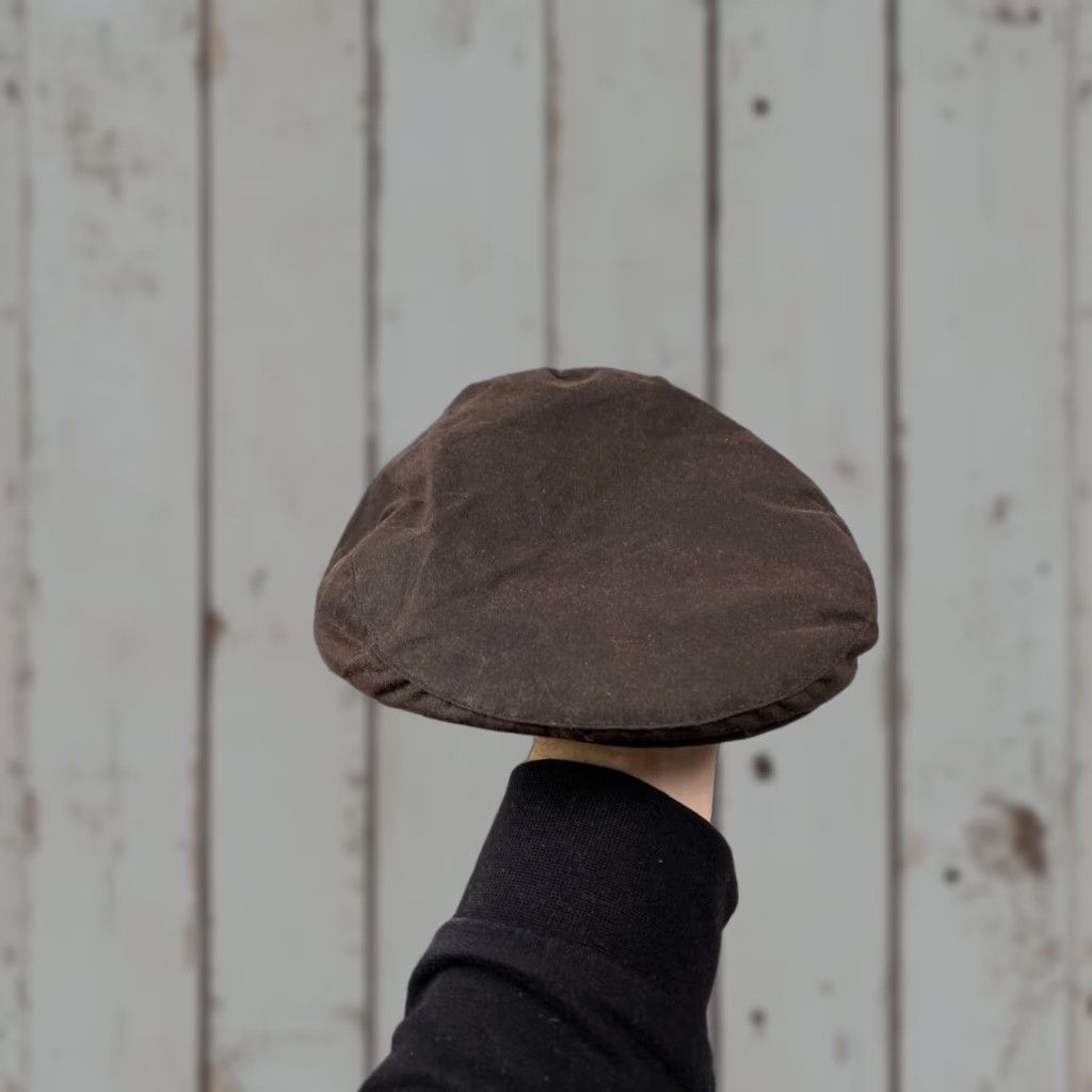 Barbour VINTAGE? (no) Barbour Flat Cap Men Size 7 Brown Cotton Waxed Cap Classic Casual Fall Spring Mens Brown Flat Cap Barbour Winter? Size ONE SIZE - 1 Thumbnail