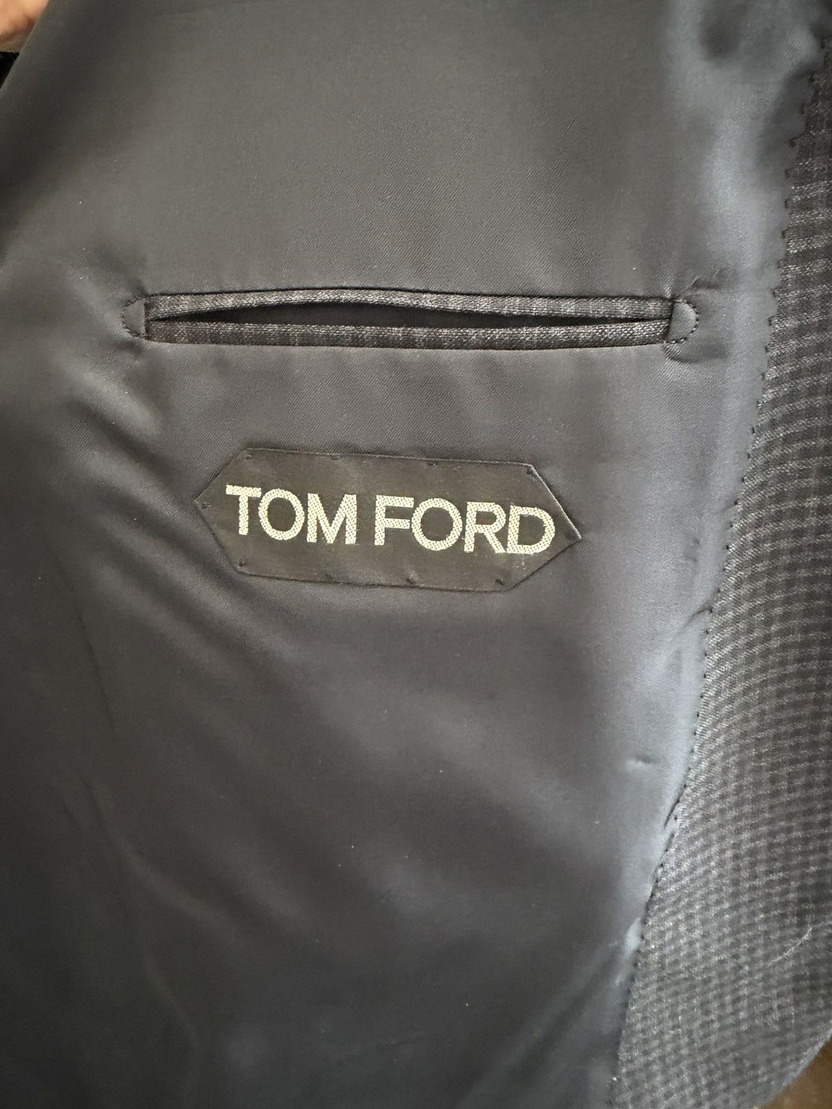 Tom Ford TOM FORD -navy/ grey Gingham Size 46R - 8 Thumbnail