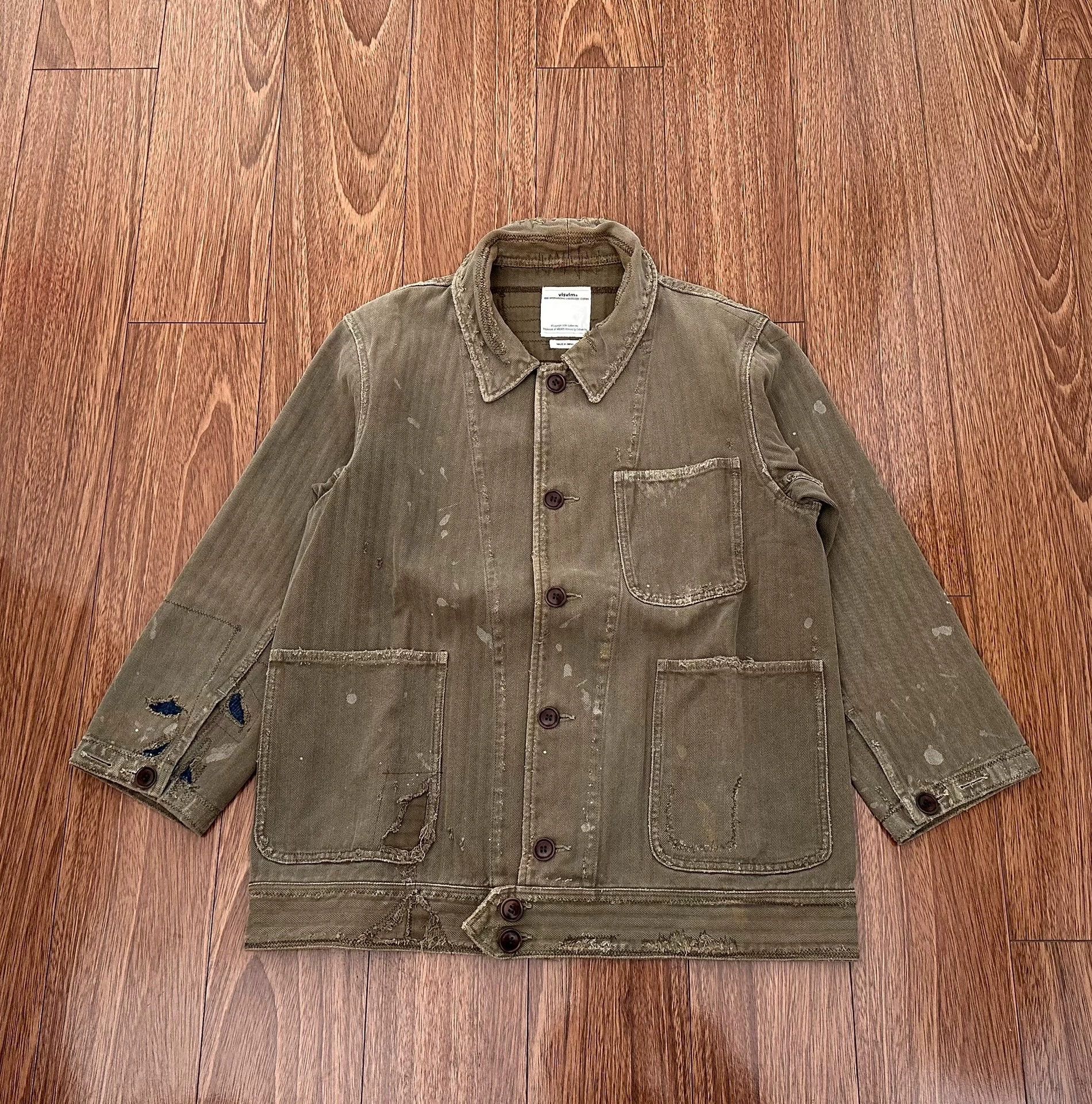 Visvim VISVIM 18SS BENNY JKT CRASH HERRINGBONE Stain Distressed 2 Size US M / EU 48-50 / 2 - 1 Thumbnail
