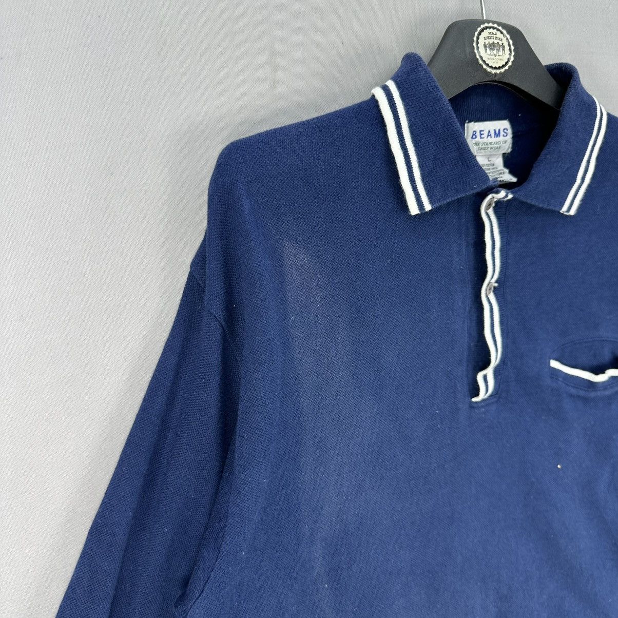 Beams Plus Vintage Beams Japan Polo Longsleeve Tee Single Pocket Size US M / EU 48-50 / 2 - 2 Thumbnail