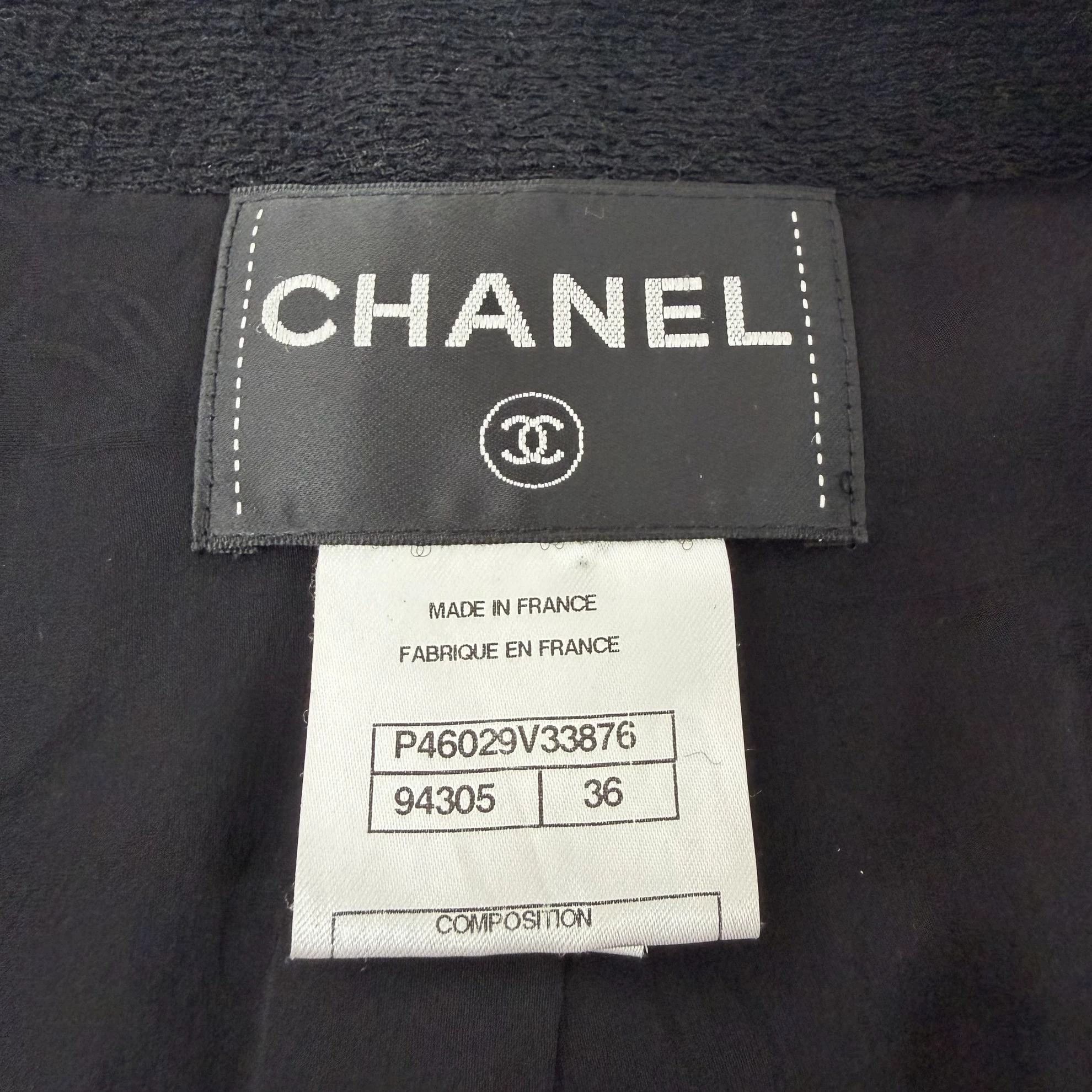 Chanel Chanel Women's Black Color-Block Leather Jacket 36 Size XS / US 0-2 / IT 36-38 - 7 Thumbnail