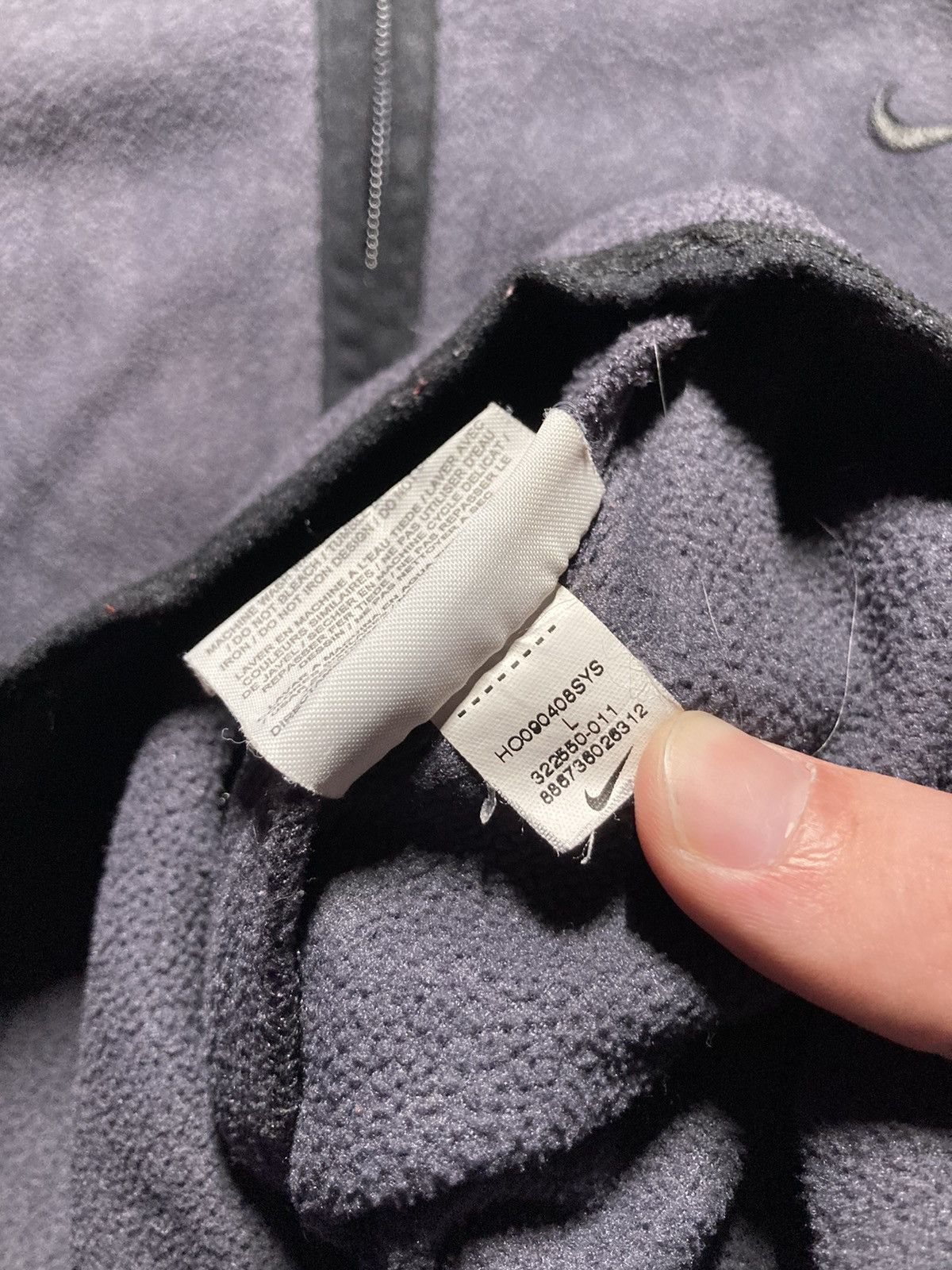 Nike × Vintage ⛩️Nike full-zip basic nylon fleece jacket vintage y2k swoosh Size US L / EU 52-54 / 3 - 5 Thumbnail