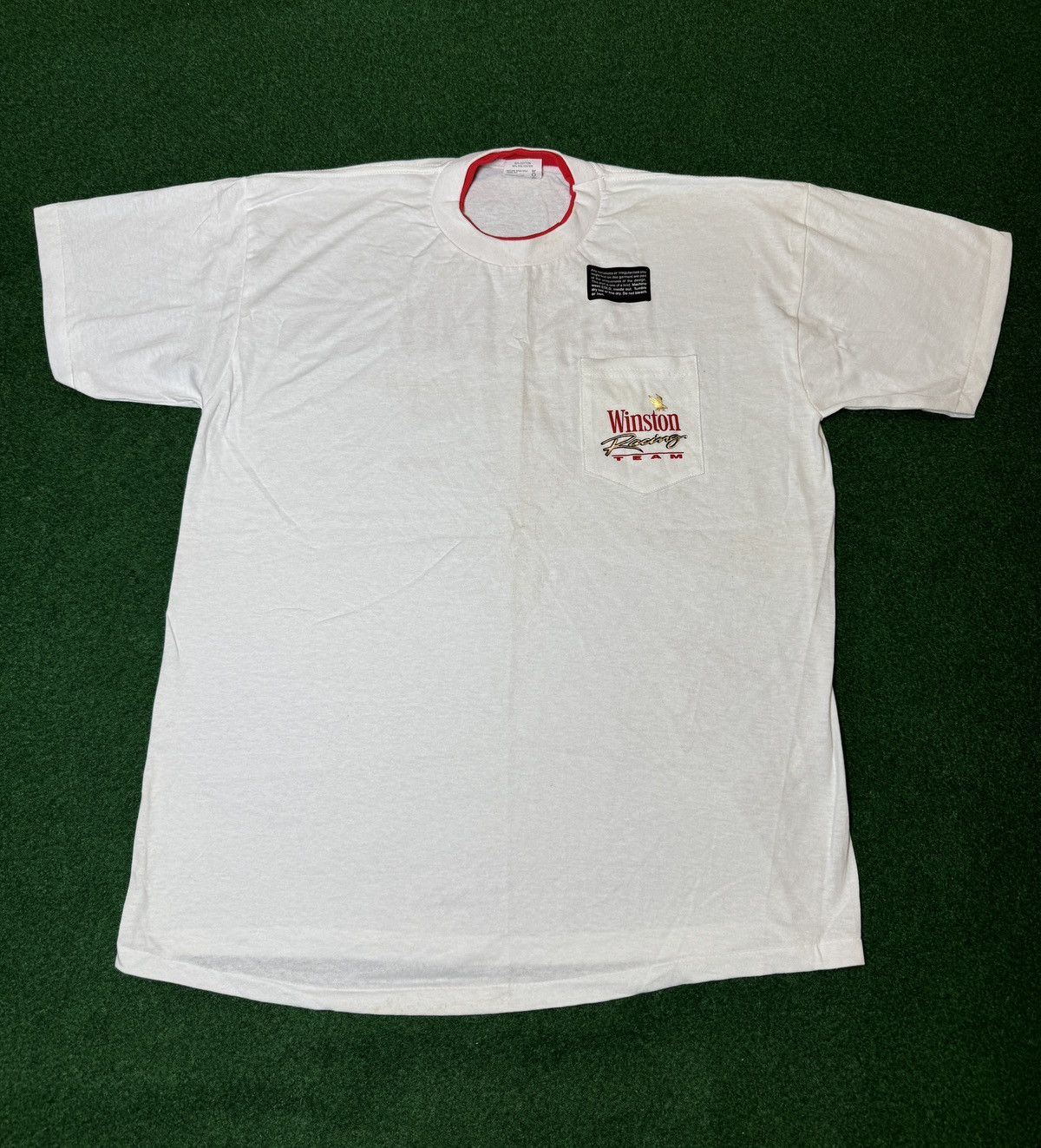 NASCAR × Vintage Vintage 90s Winston Racing Team Tobacco Cigarettes T Shirt Size US XL / EU 56 / 4 - 3 Thumbnail