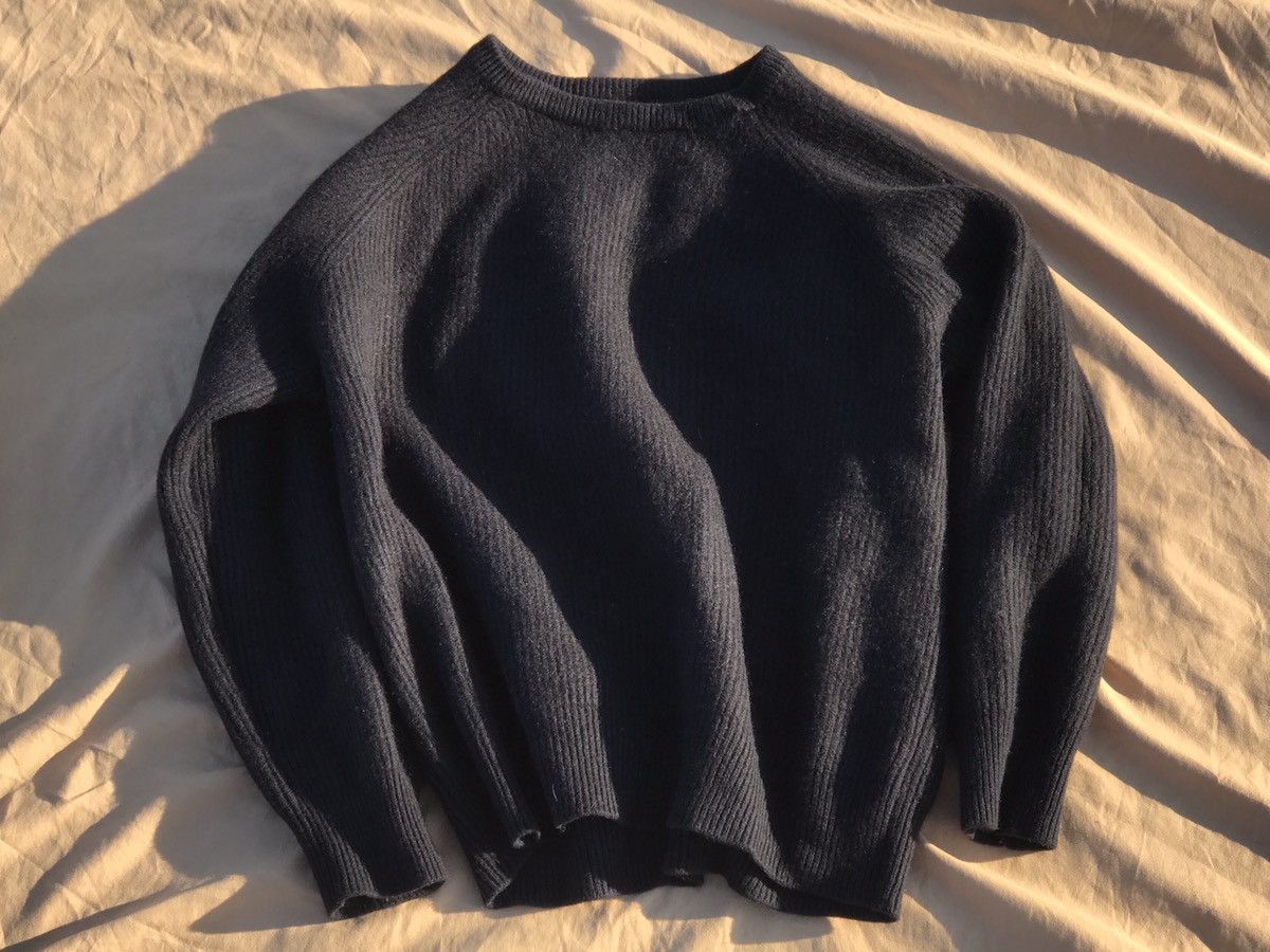 Handmade Navy ribbed thick cashmere crewneck Size US S / EU 44-46 / 1 - 3 Thumbnail