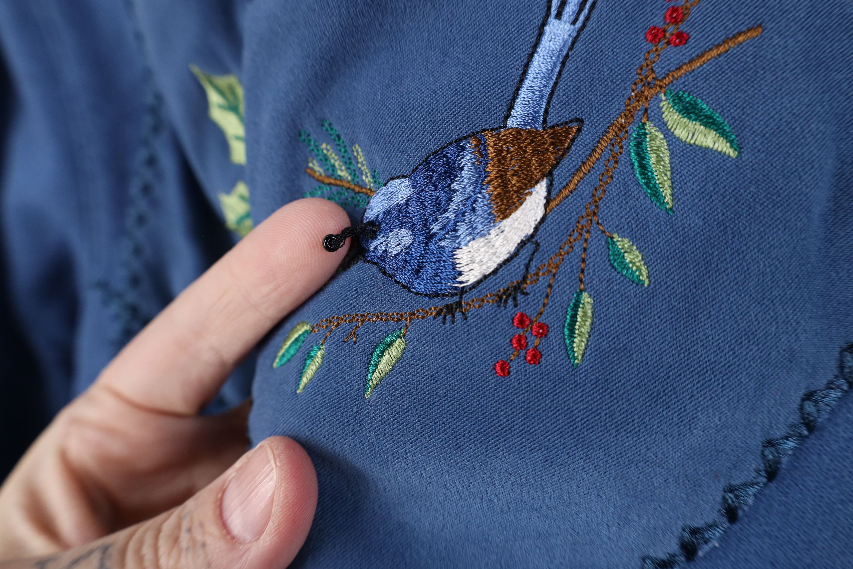 Vintage Vintage 90s Streetwear Flower Bird Mock Neck Sweatshirt Size L / US 10 / IT 46 - 4 Thumbnail