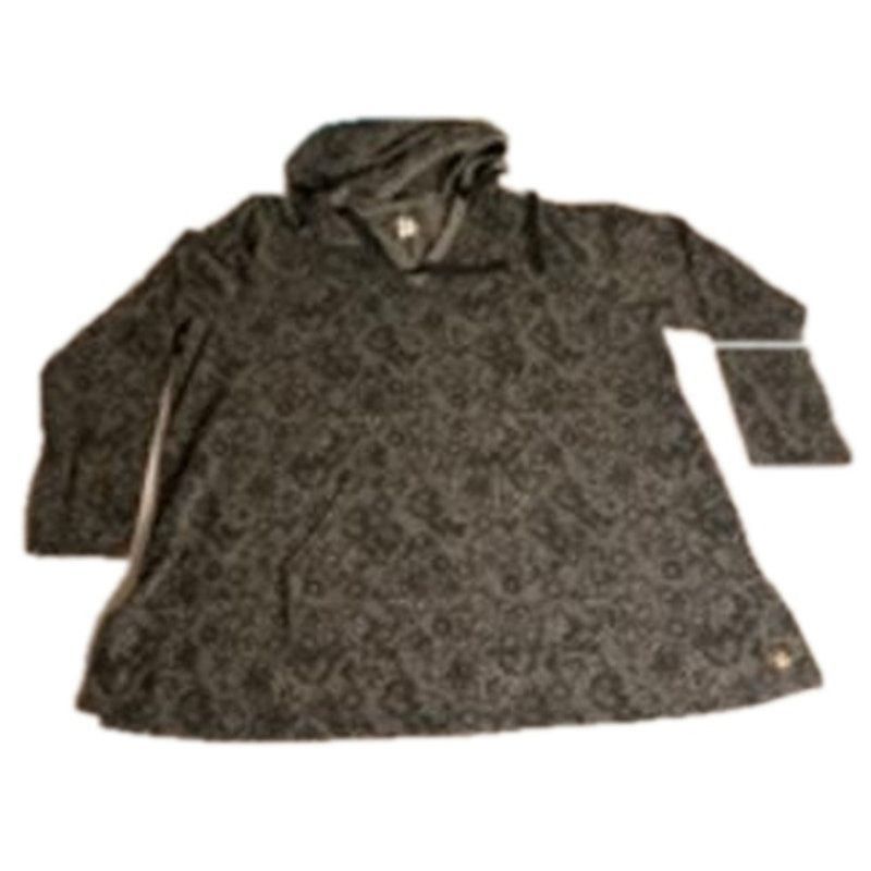 Other Casual Cozy Boho Print Hoodie Tunic Livi Black Gray 18/20 Size XXL / US 16-18 / IT 52-54 - 2 Thumbnail