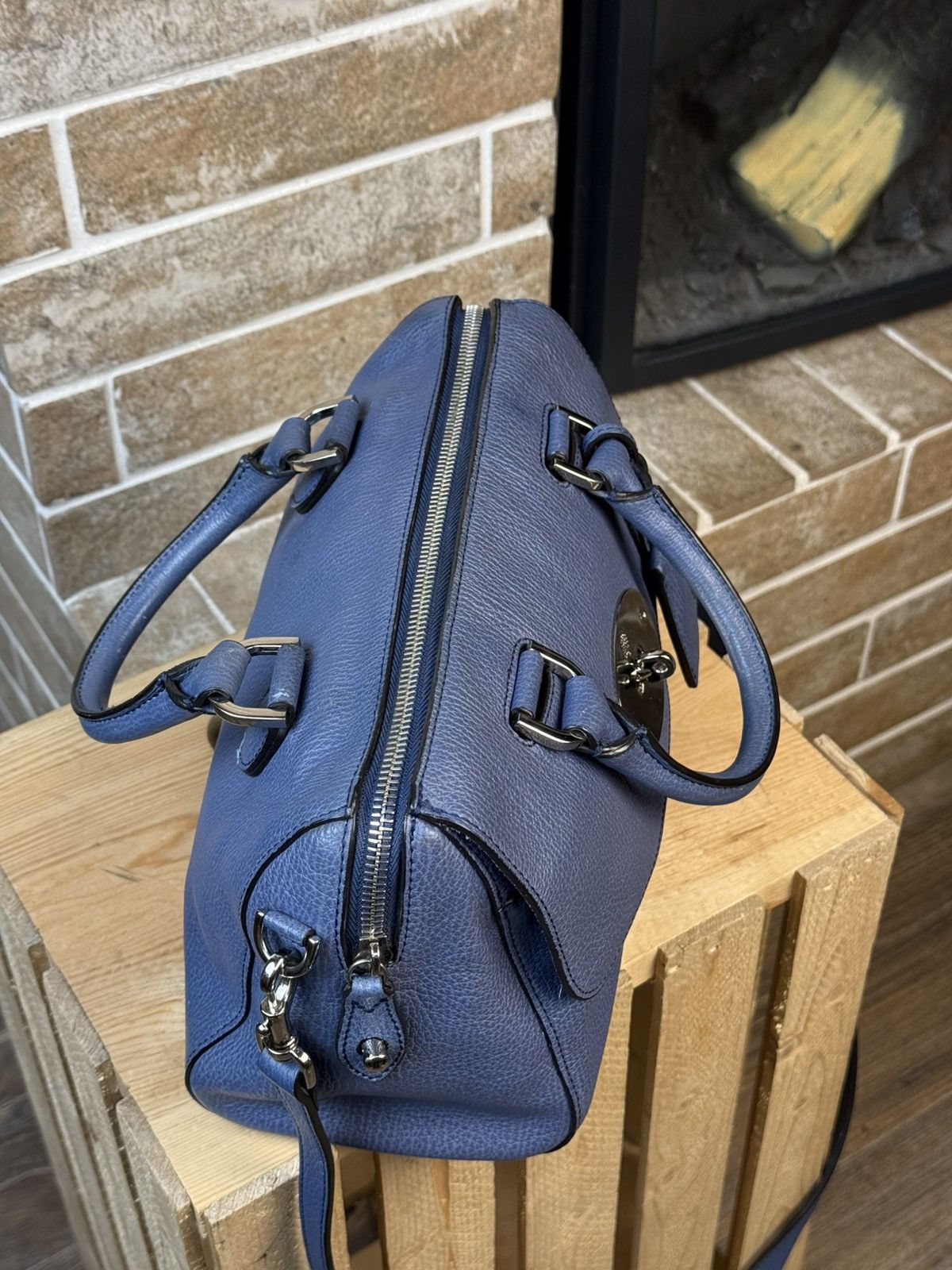 Mulberry Mulberry Leather Blue Del Rey Top Handle Bag Size ONE SIZE - 9 Thumbnail