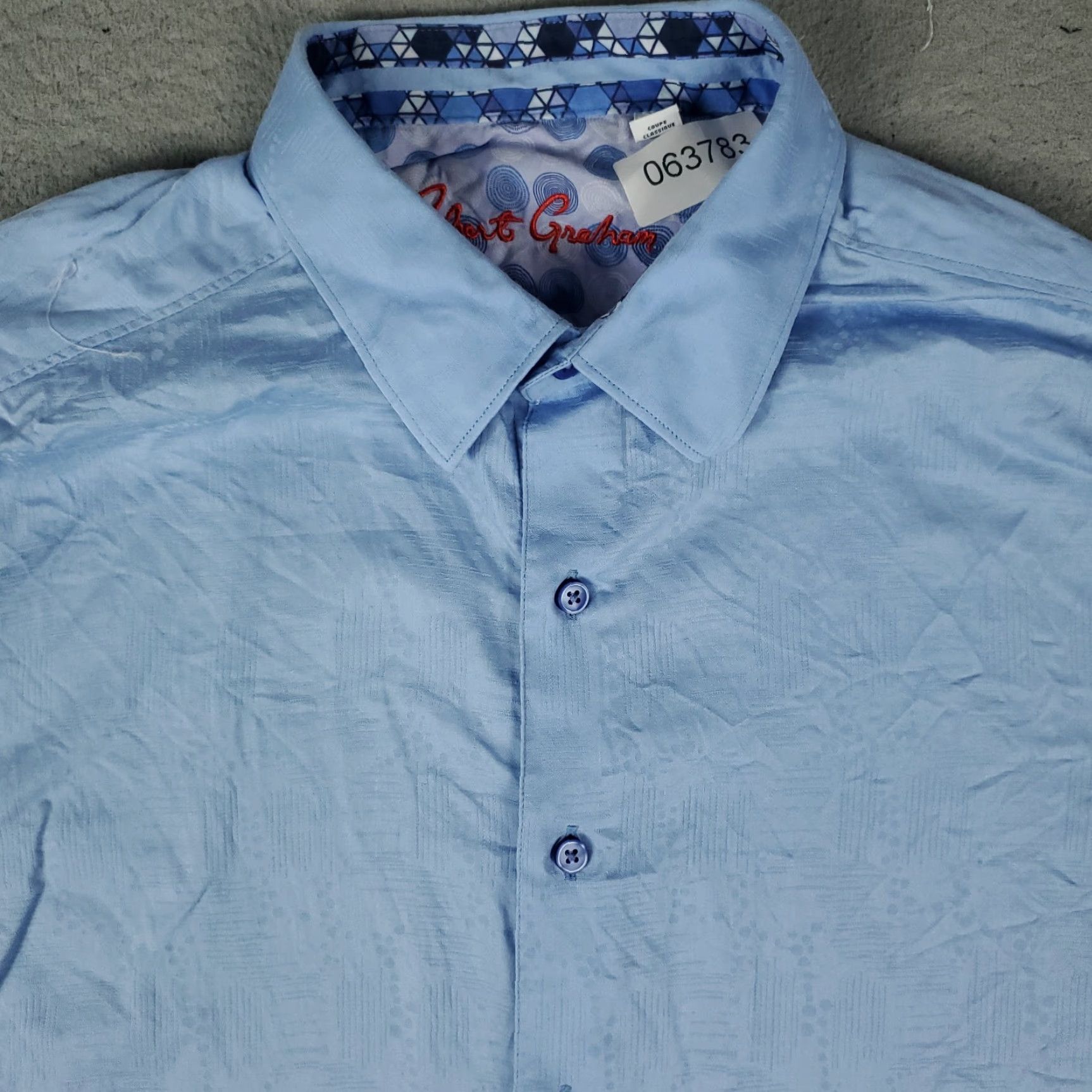 Robert Graham Robert Graham Shirt Mens XL Blue Flip Cuff Button-Up Long Sleeve Plaid Size US XL / EU 56 / 4 - 2 Thumbnail