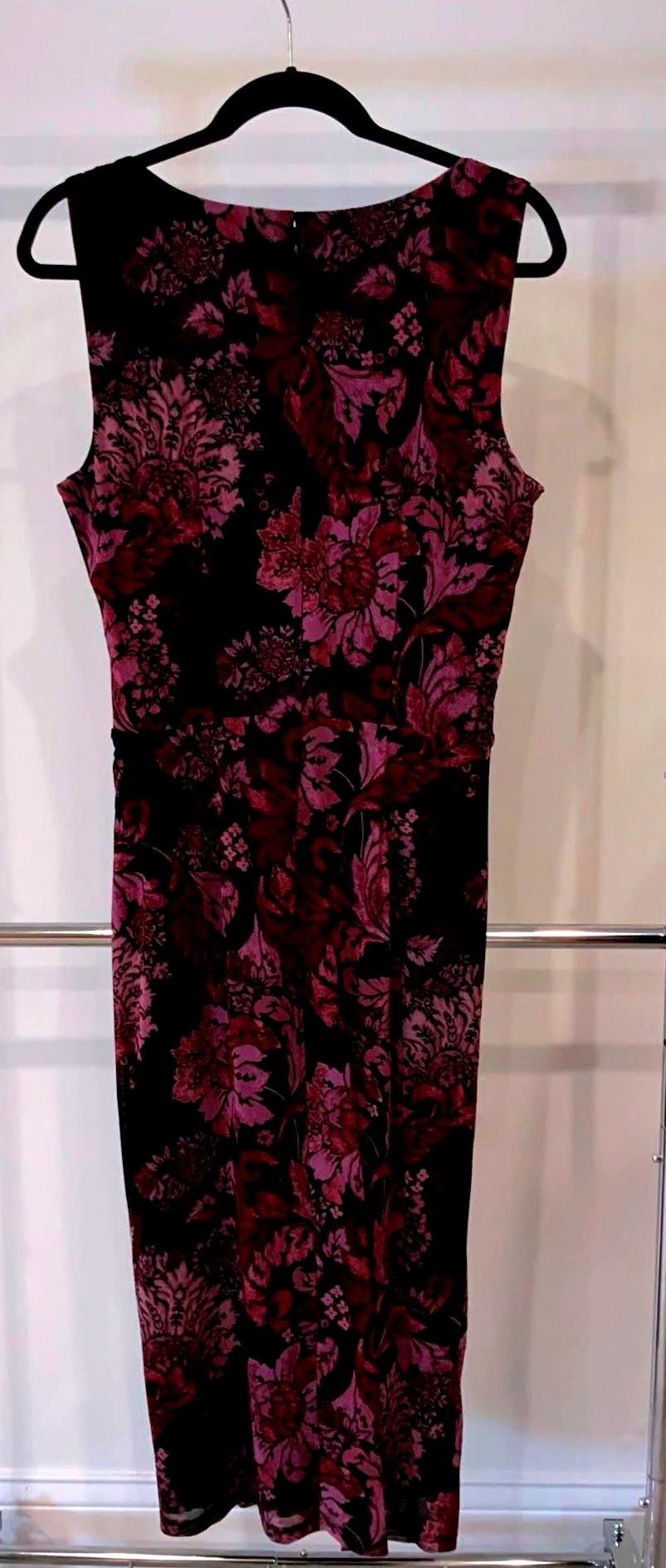 Designer Elegant Floral Midi Dress by WHBM - Size 12 Size XL / US 12-14 / IT 48-50 - 2 Thumbnail