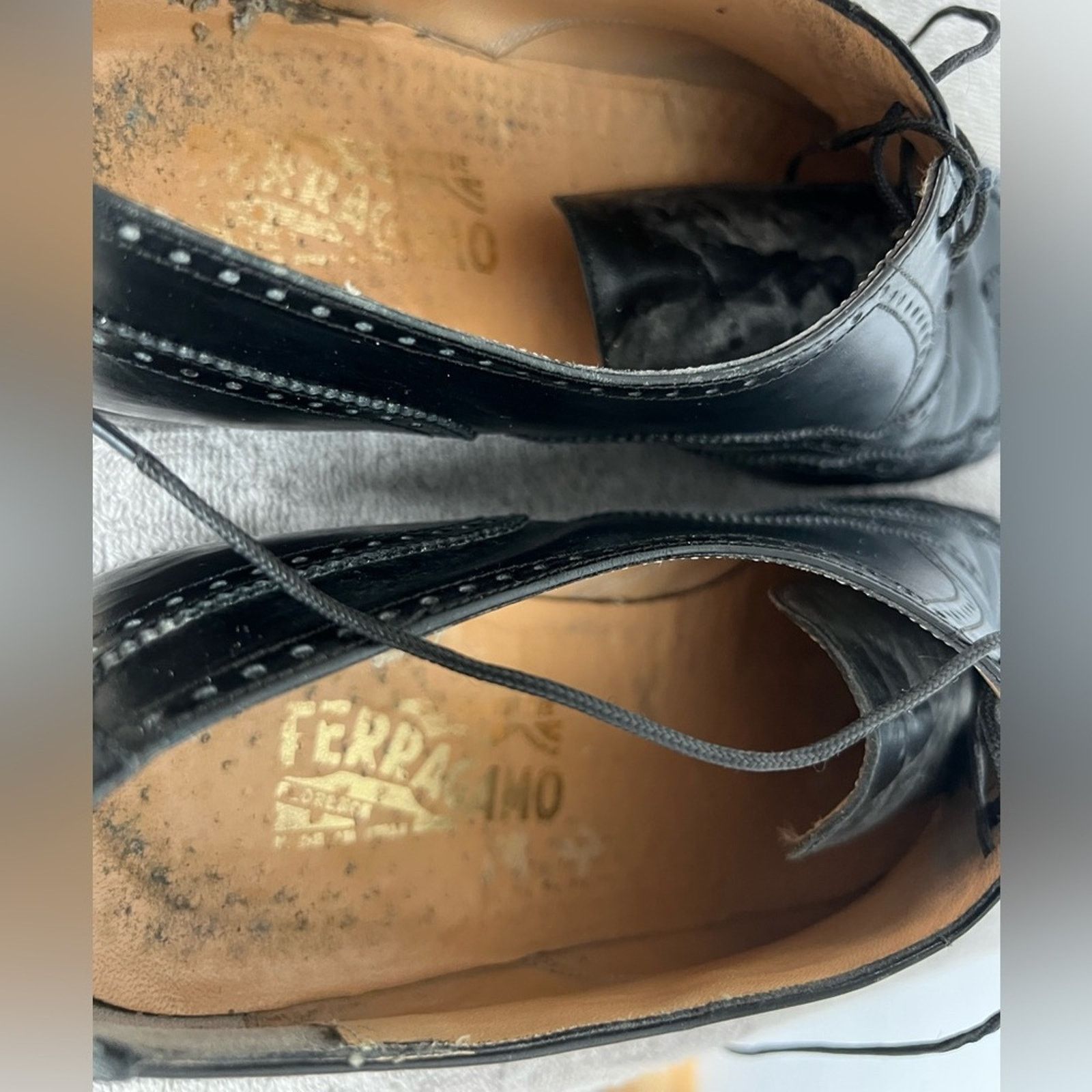 Salvatore Ferragamo SALVATORE FERRAGAMO Leather Wing-Tip Derby Brogue Shoes 9 3E Size US 9 / EU 42 - 10 Thumbnail