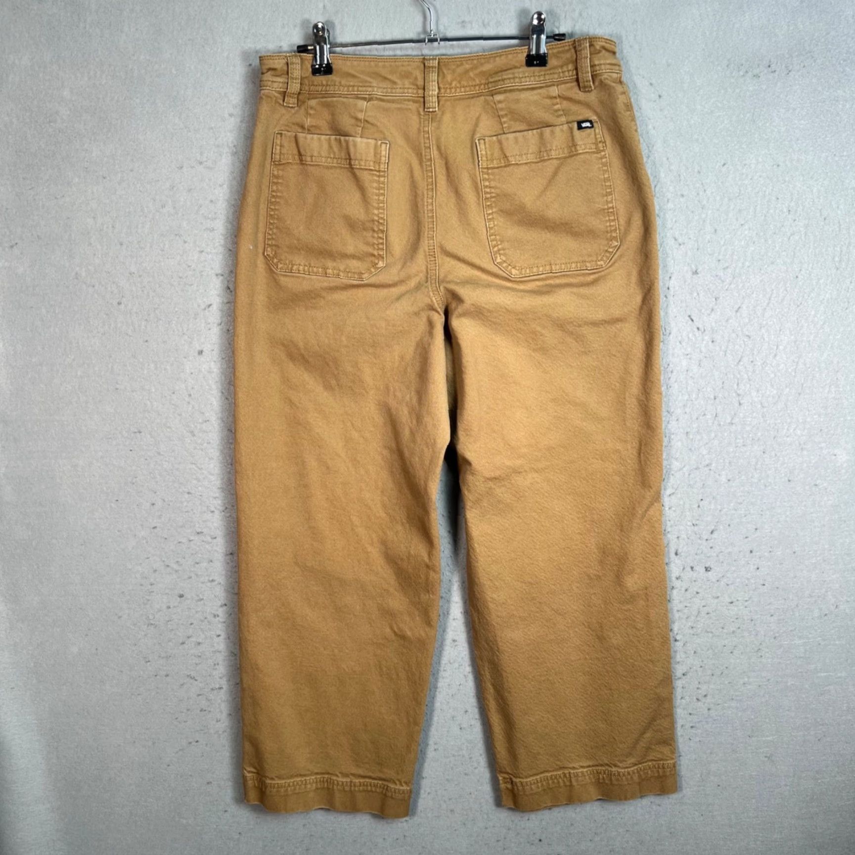 Vans Vans Womens Size 29 Tan High-Waisted Cropped Straight Leg Pants Cotton Blend Size 29" - 2 Thumbnail