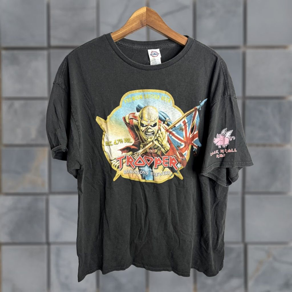 Delta Iron Maiden Trooper Beer Shirt Mens XL Black Delta Graphic Tee Crew Neck Short Sleeve Rock Metal Band Eddie Size US XL / EU 56 / 4 - 1 Thumbnail