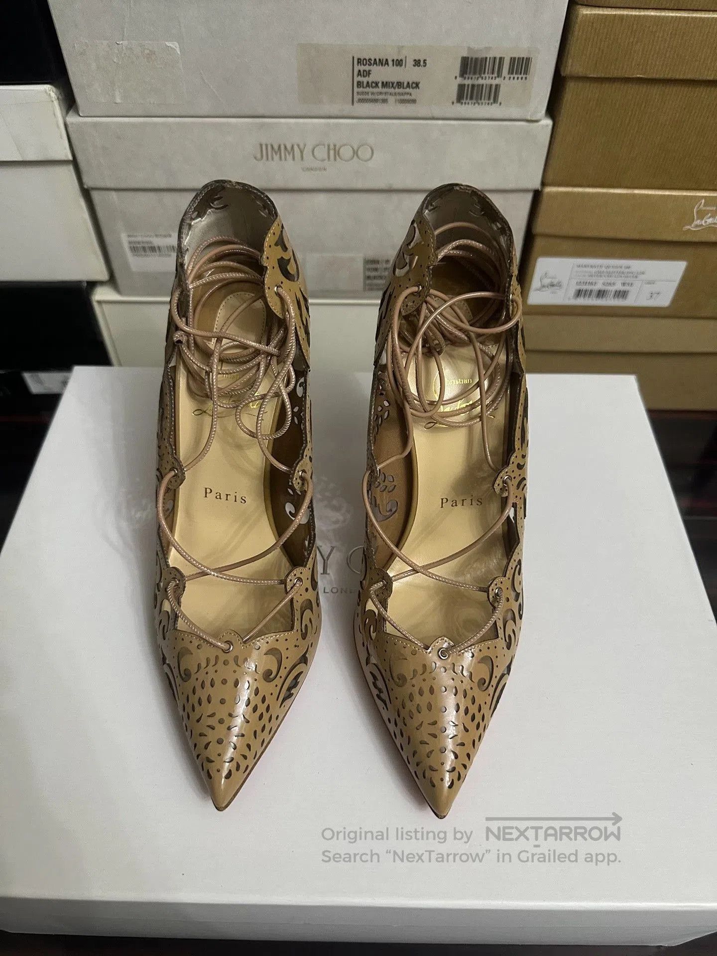 Christian Louboutin Christian Louboutin Strappy Red Sole Heels. Size US 6 / IT 36 - 3 Thumbnail