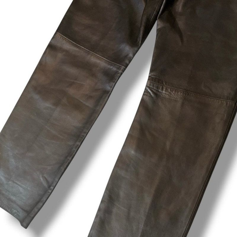 Malo Malo Italian leather high rise straight leg trousers Size 30" / US 8 / IT 44 - 5 Thumbnail