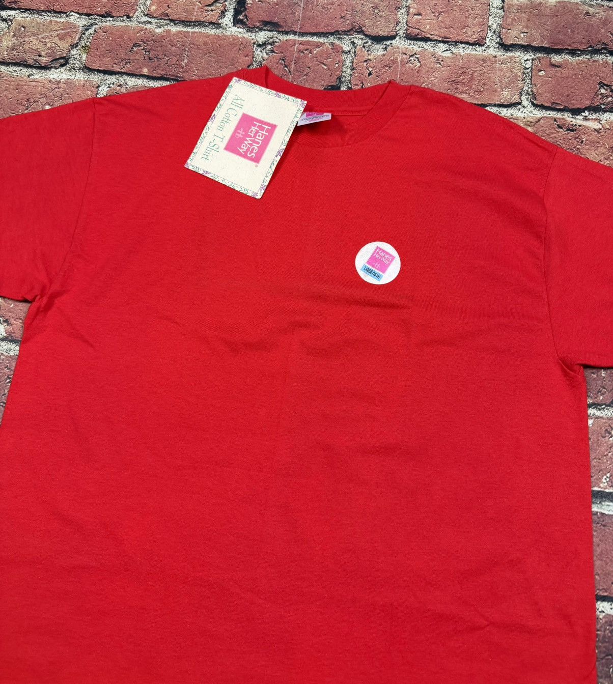 Hanes Vintage Hanes Her Way Blank Red Single Stitch T Shirt NEW Size L / US 10 / IT 46 - 6 Thumbnail
