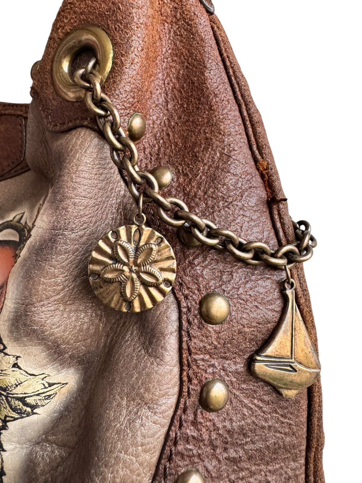 Isabel Marant Etoile Rare Issabella Fiore Hearty Studded Floral Hobo Shoulder Size ONE SIZE - 7 Thumbnail