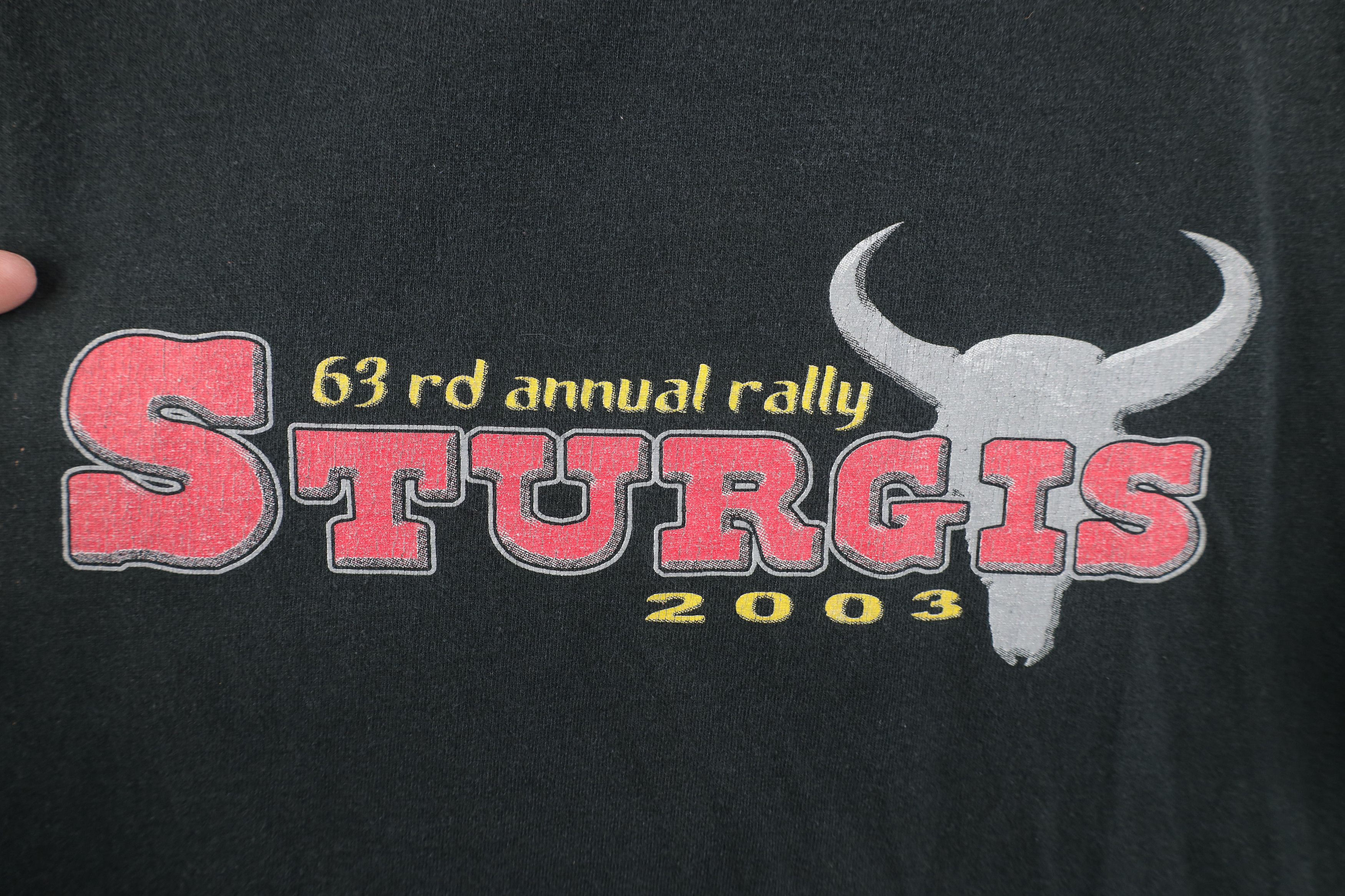 Vintage Vintage Y2K 2003 Sturgis Black Hills Motorcycle T-Shirt Size US L / EU 52-54 / 3 - 4 Thumbnail