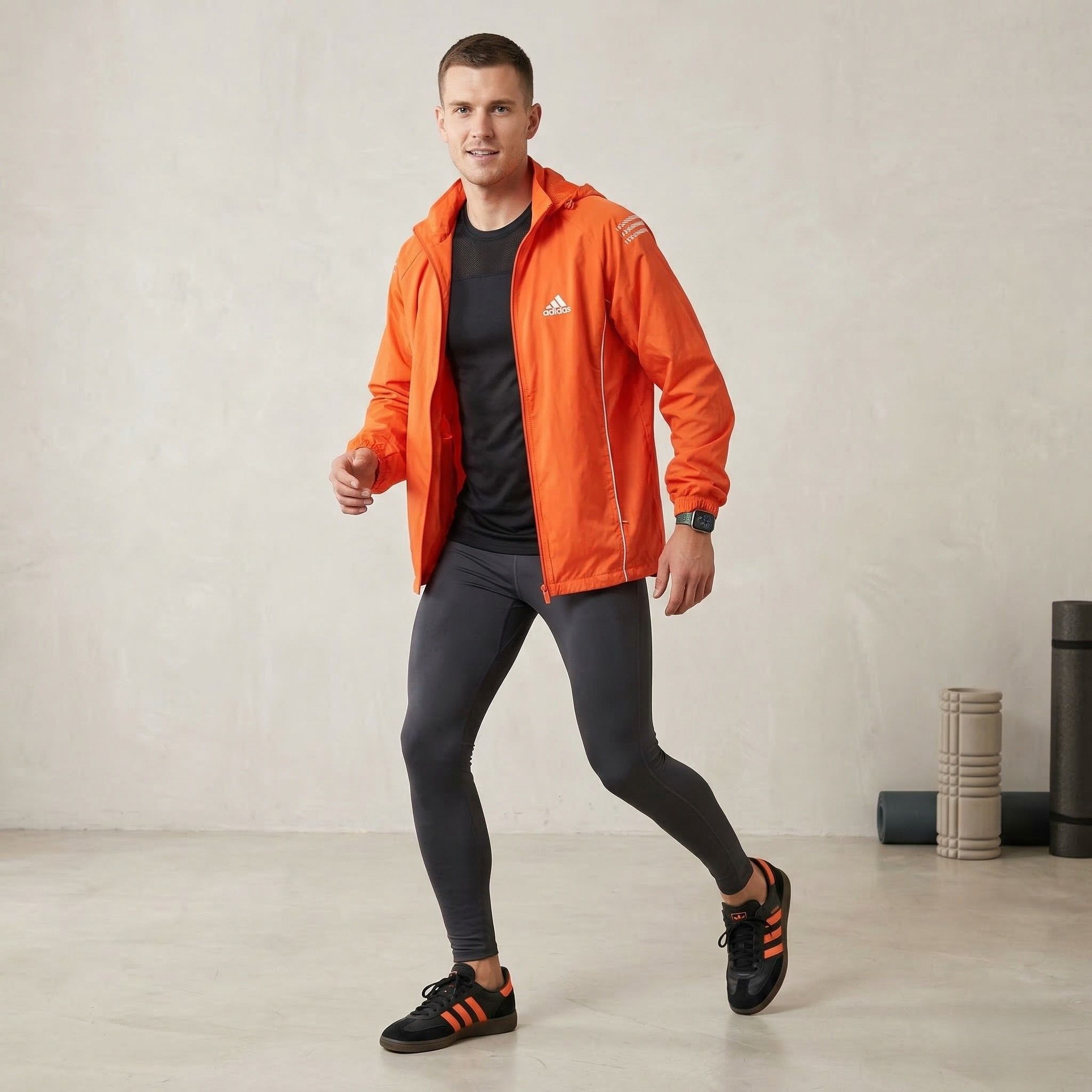 Adidas Adidas Men L 182 Jacket Orange Vintage Hooded Top 5889 Size US L / EU 52-54 / 3 - 1 Thumbnail