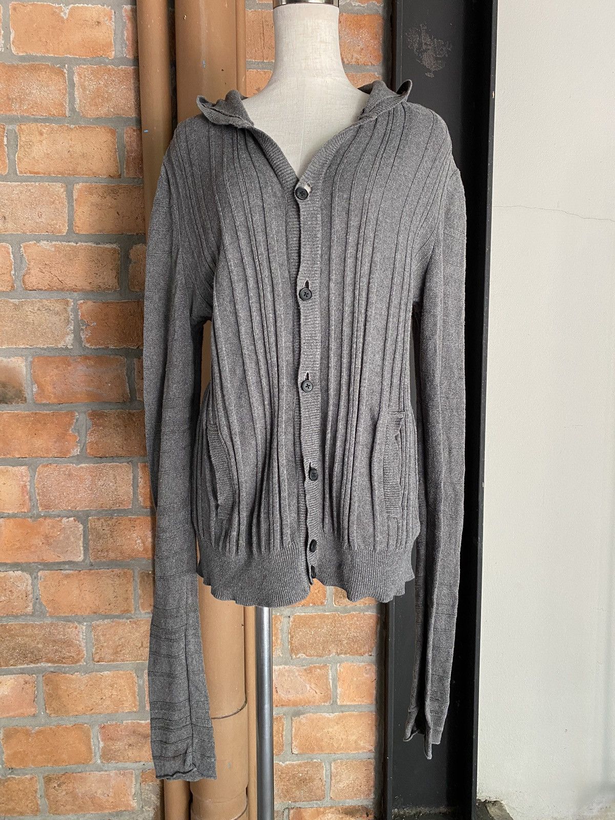 Neil Barrett BLACKBARRETT By Neil Barrett Dark Gray Knit Hoodie Cardigan Size US M / EU 48-50 / 2 - 11 Thumbnail