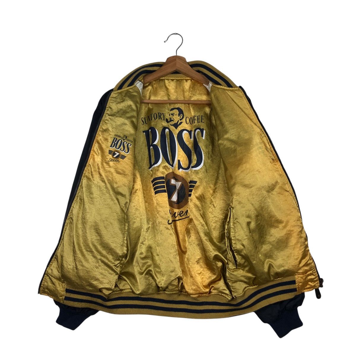 Japanese Brand Reversible Bomber Jacket Satin Suntory Boss Coffee Big Logo Size US M / EU 48-50 / 2 - 16 Thumbnail