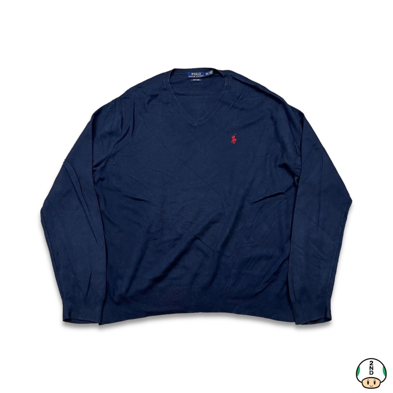 Polo Ralph Lauren × Vintage Polo Ralph Lauren Cardigan 2XL V Neck Pullover Sweatshirt Size US XXL / EU 58 / 5 - 1 Thumbnail