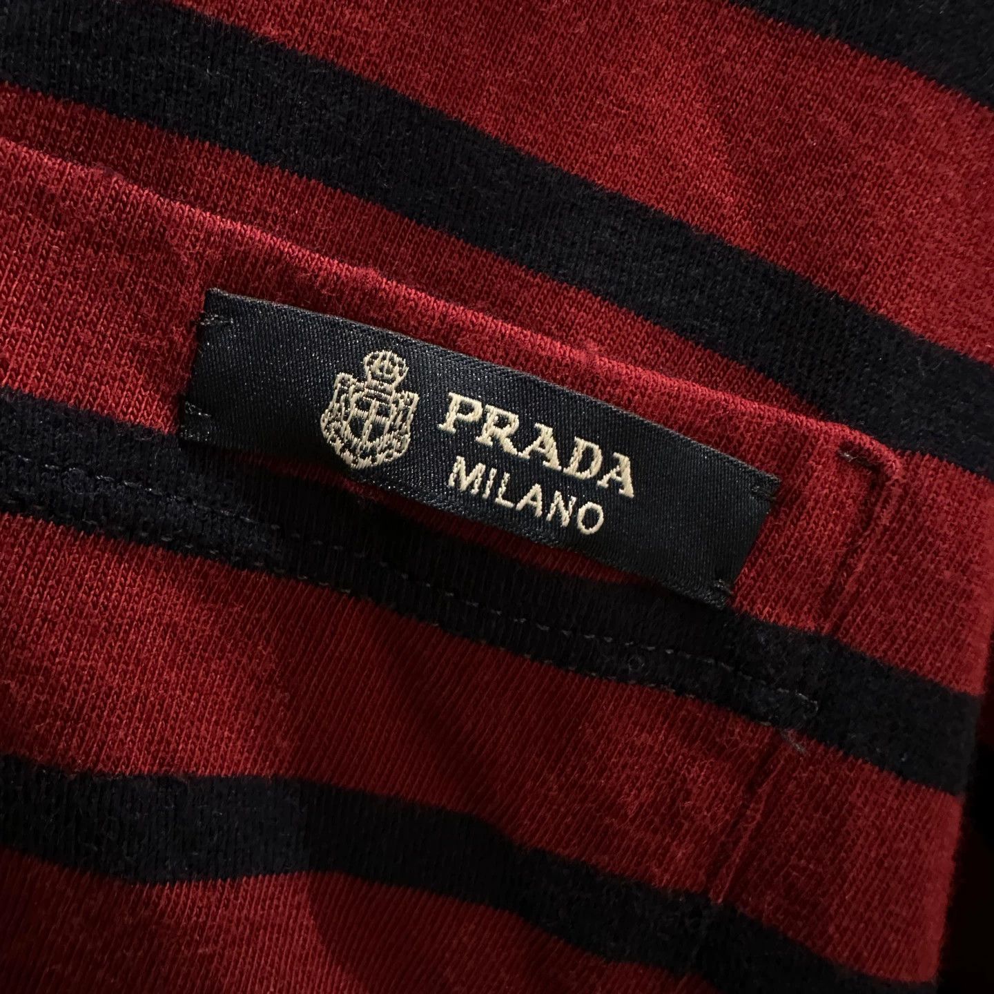 Prada Prada may541 25FW Striped Logo Pocket Long Sleeve Size S Size US S / EU 44-46 / 1 - 6 Thumbnail