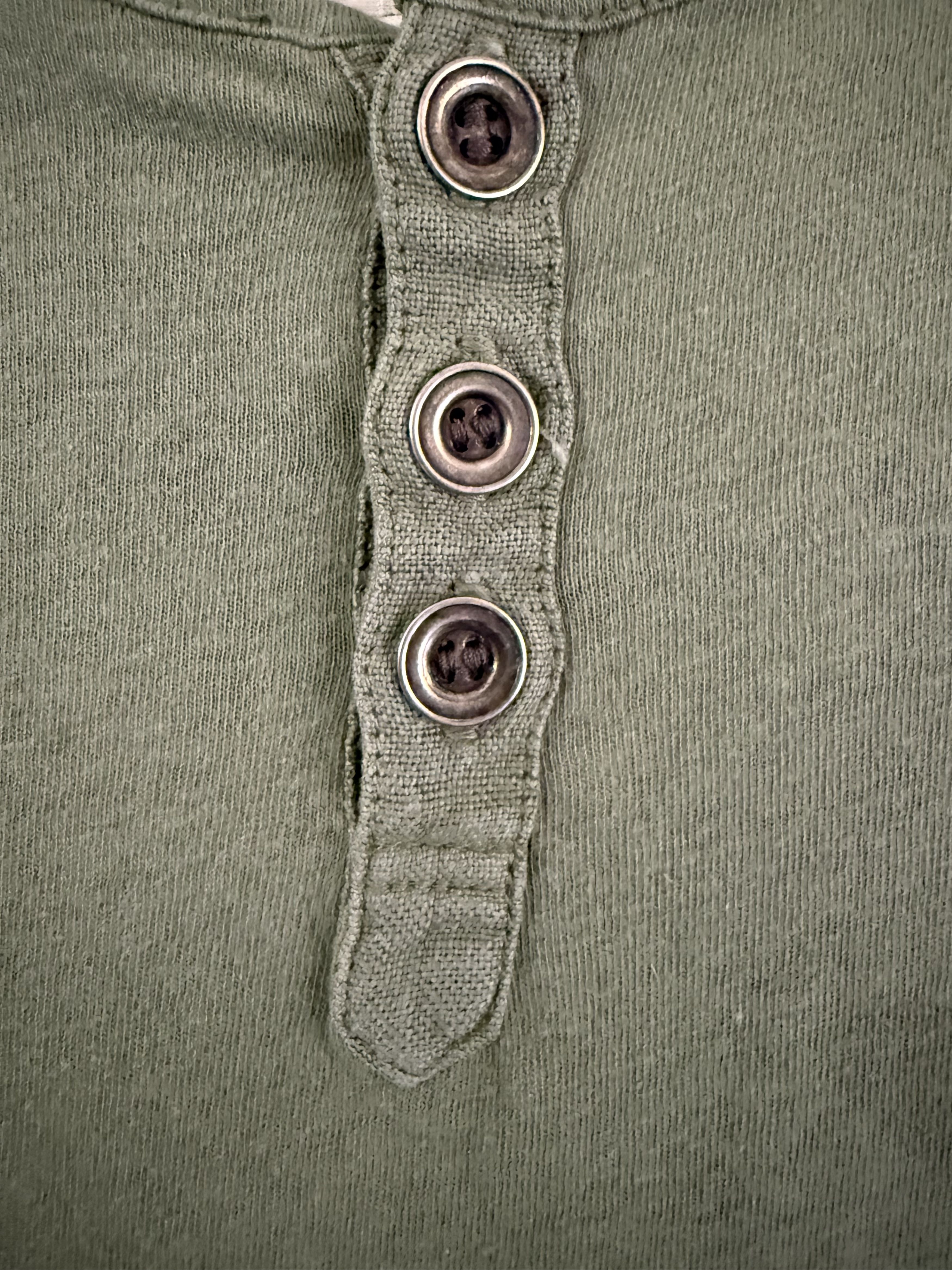 Greg Lauren Ls Henley Faded Army Size US XL / EU 56 / 4 - 5 Thumbnail